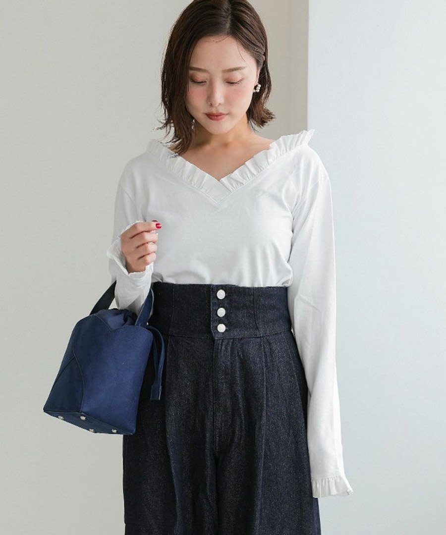DONOBAN｜Vネックフリルトップス | Rakuten Fashion(楽天ファッション