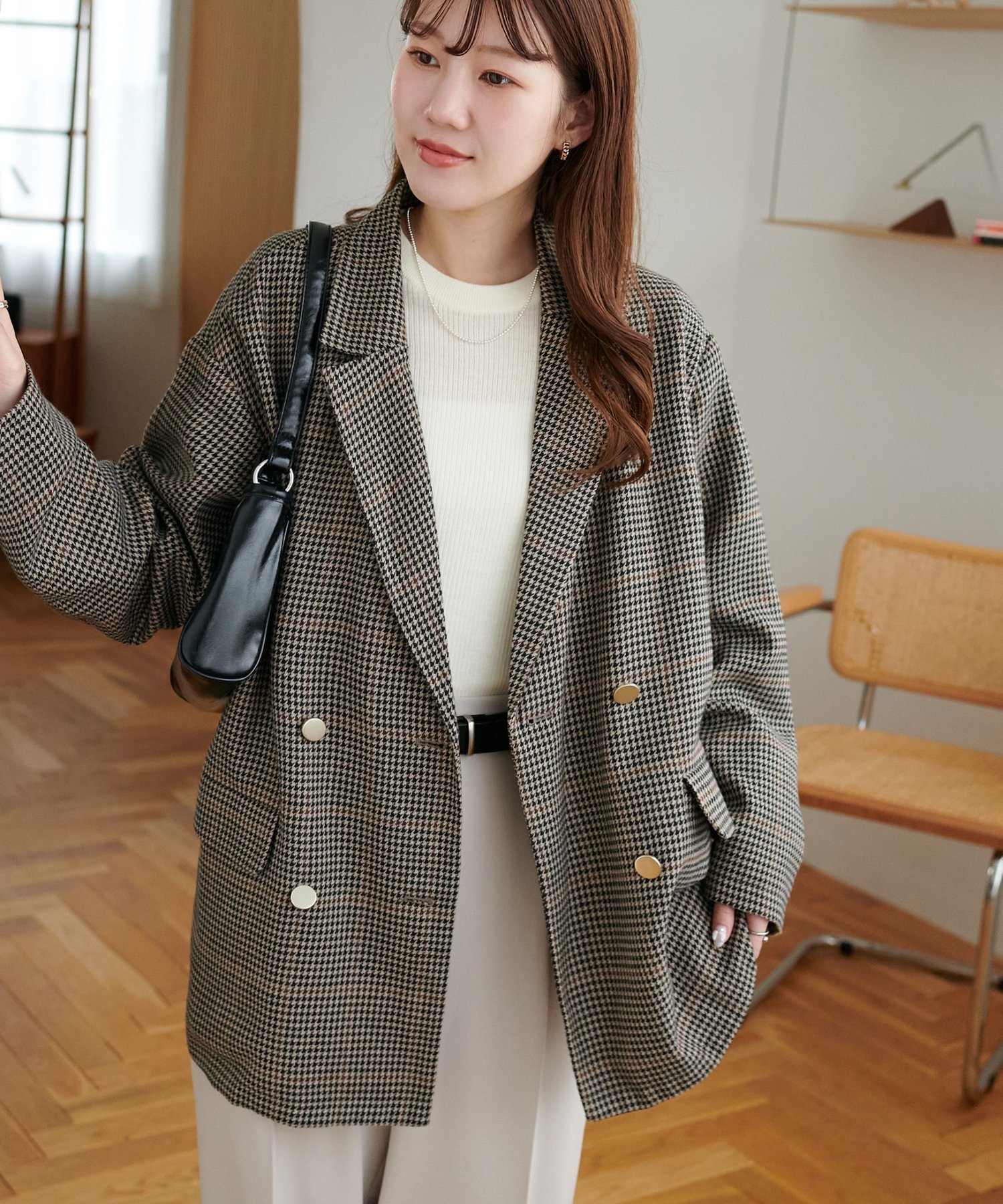 Discoat｜【WEB限定】金ボタンチェックWテーラージャケット | Rakuten