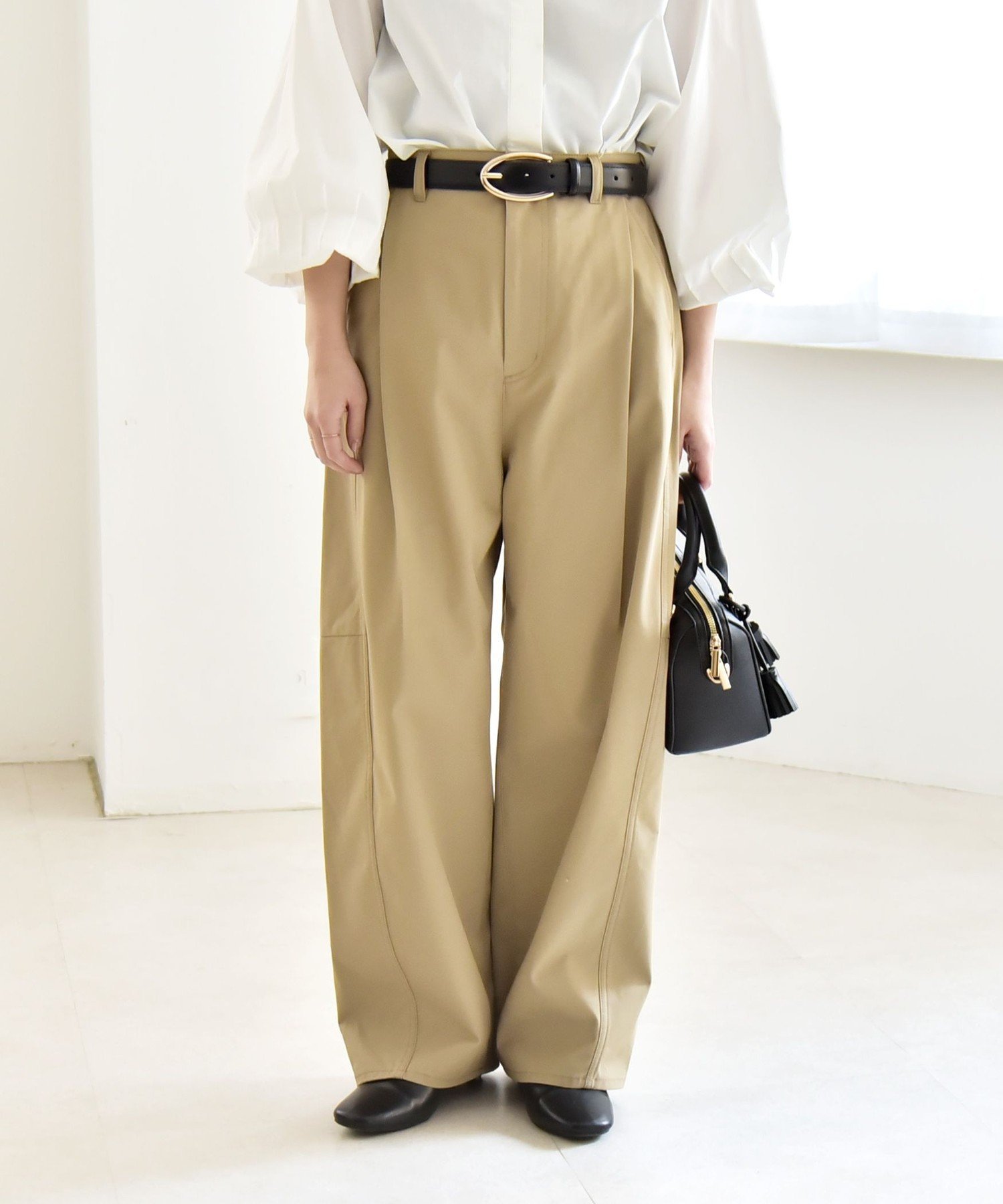 nala コクーンチノパンツ 美品 Nala cocoon chino pants ナラ コクーン チノパンツ ベージュ M