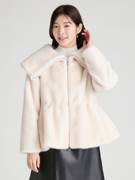 CELFORD｜ビッグカラーペプラムファージャケット | Rakuten Fashion