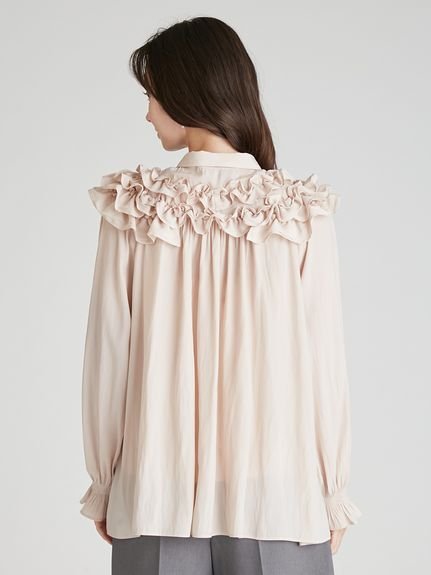 CELFORD｜【ウォッシャブル】フリルヨークシャツカラーブラウス