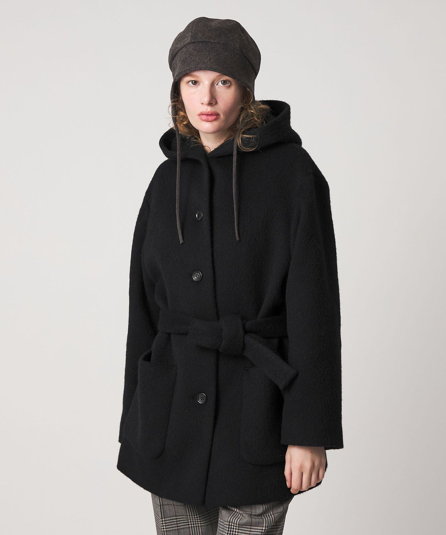 Steven Alan シャギー フード コート ブラック M BEAUTY&YOUTH UNITED ARROWS｜<Steven Alan>シャギー フード コート