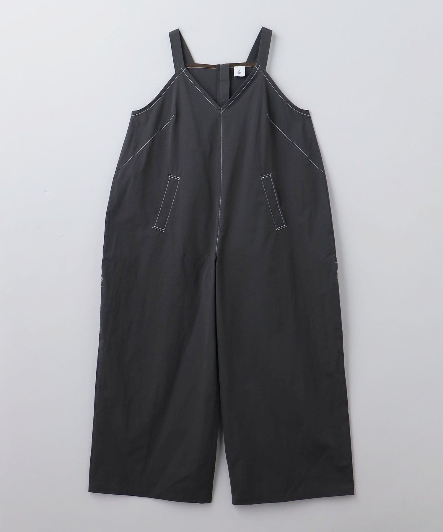 6 ROKU ロク コットン ビッグ オールインワン チャコール 36 UNITED ARROWS LTD. OUTLET｜<6(ROKU)>コットン ビッグ オールインワン