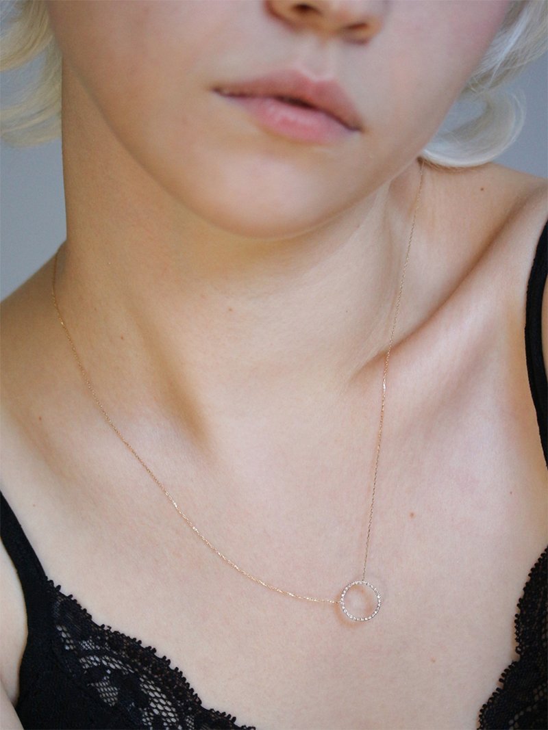 cui-cui｜ダイヤモンド オープンサークル ネックレス | K10YG 〈世界