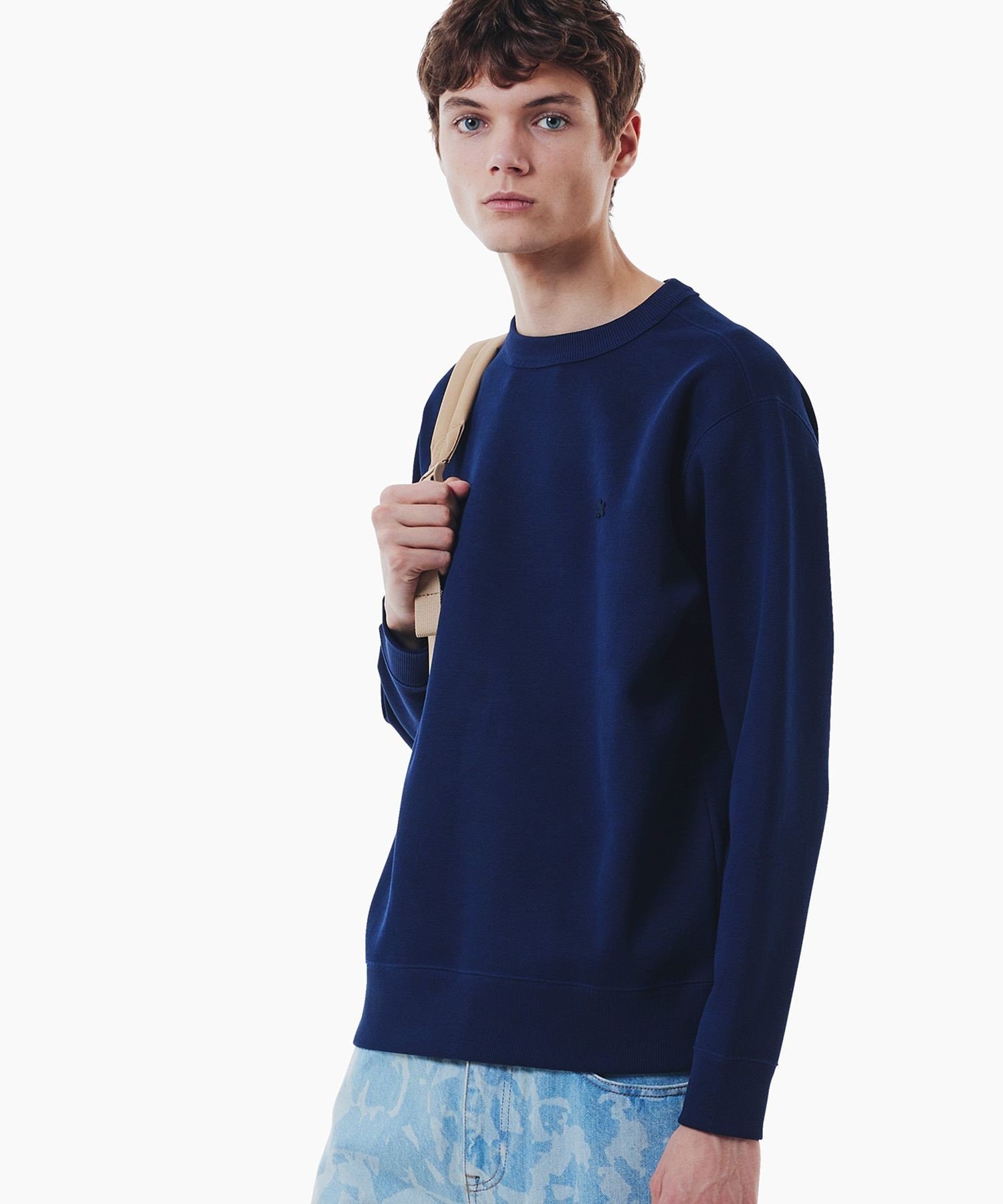 LACOSTE｜ワントーンクルーネック 鹿の子ニット / 鹿の子スウェット