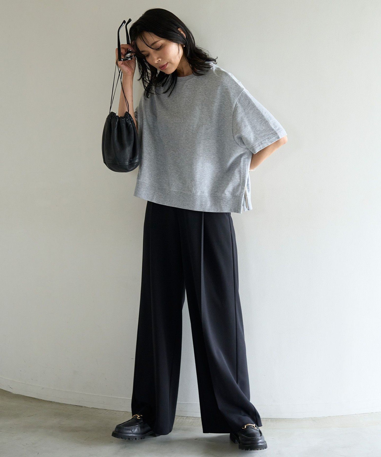 UNFILO｜【11サイズ展開/セレモニー】 BEAUTY MOVE タックワイドパンツ