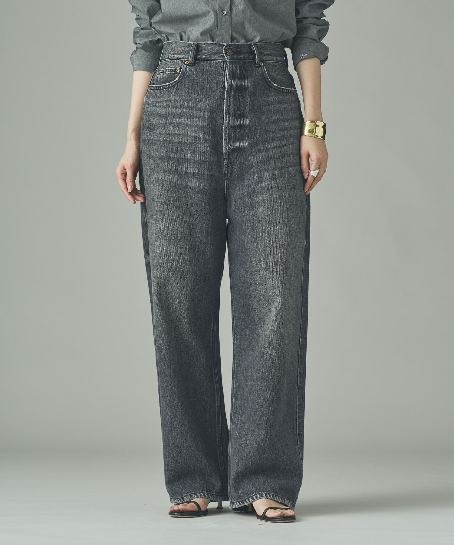 ⭐︎カレンソロジー⭐︎ワイドルーズデニム 36黒 Curensology（カレンソロジー） ジーンズ デニム デニムパンツ /「＆RC