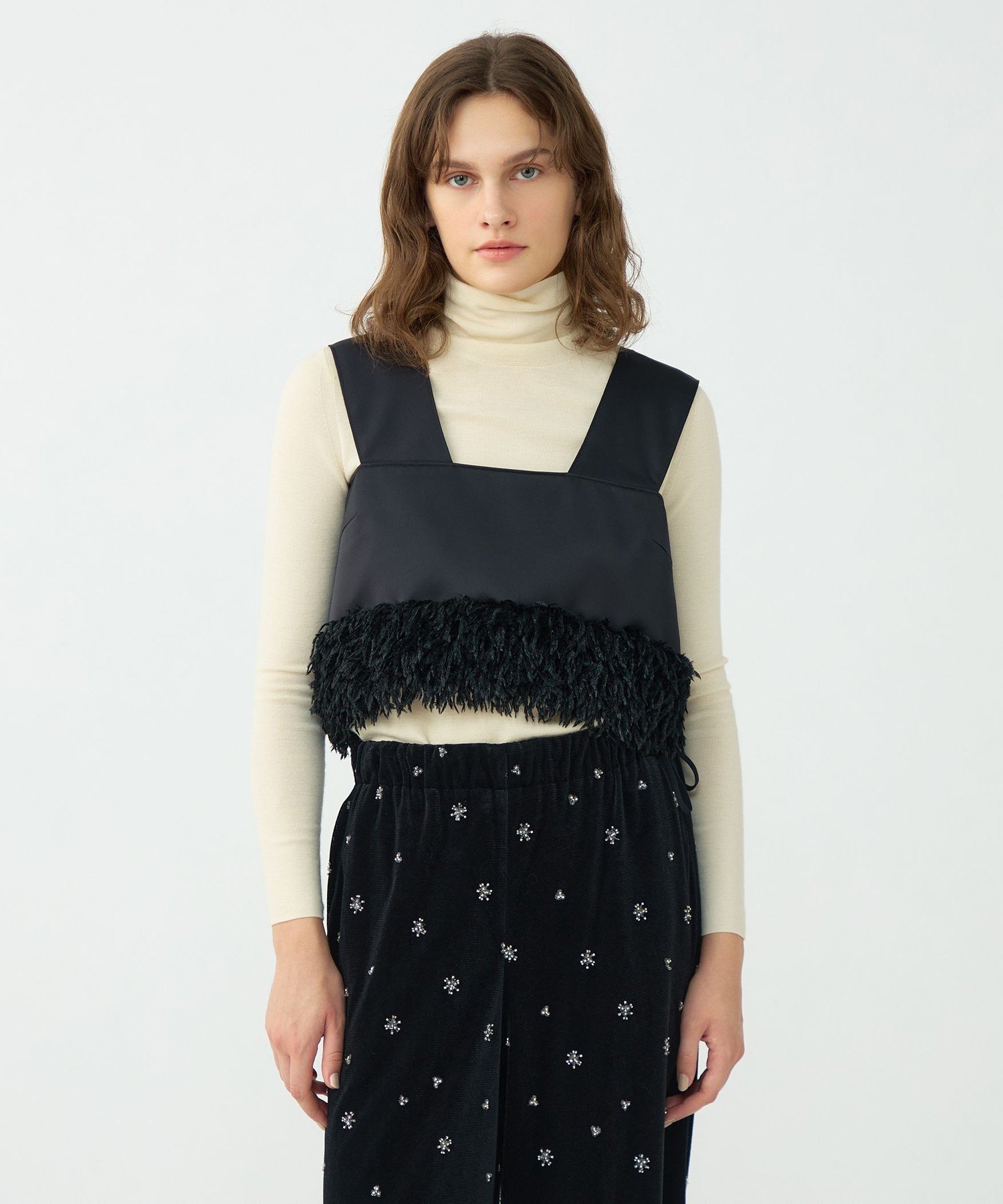 TOMORROWLAND｜フェザーコンビ ショートビスチェ | Rakuten Fashion