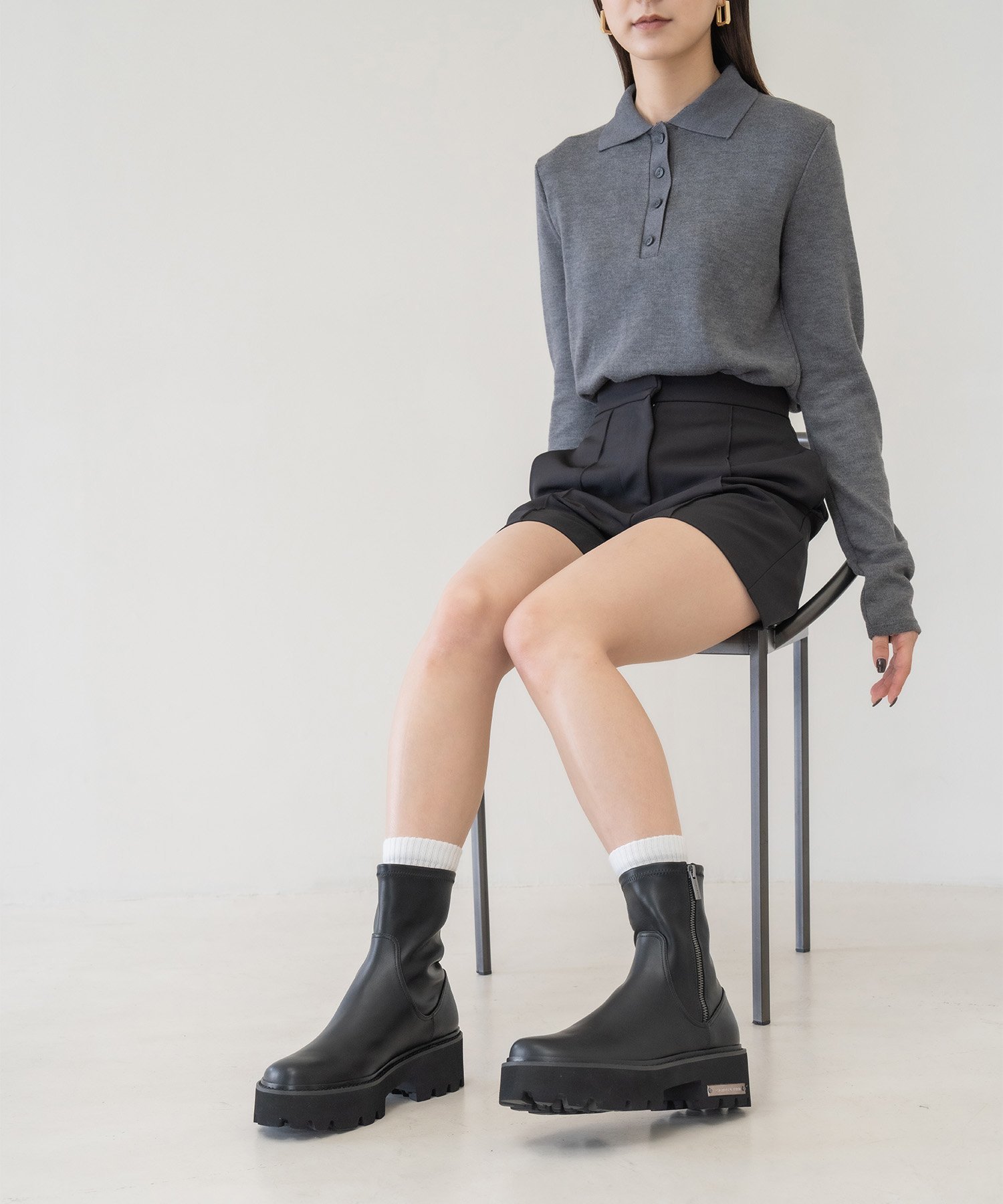 CHARLES & KEITH｜サイドジップ アンクルブーツ | Rakuten Fashion