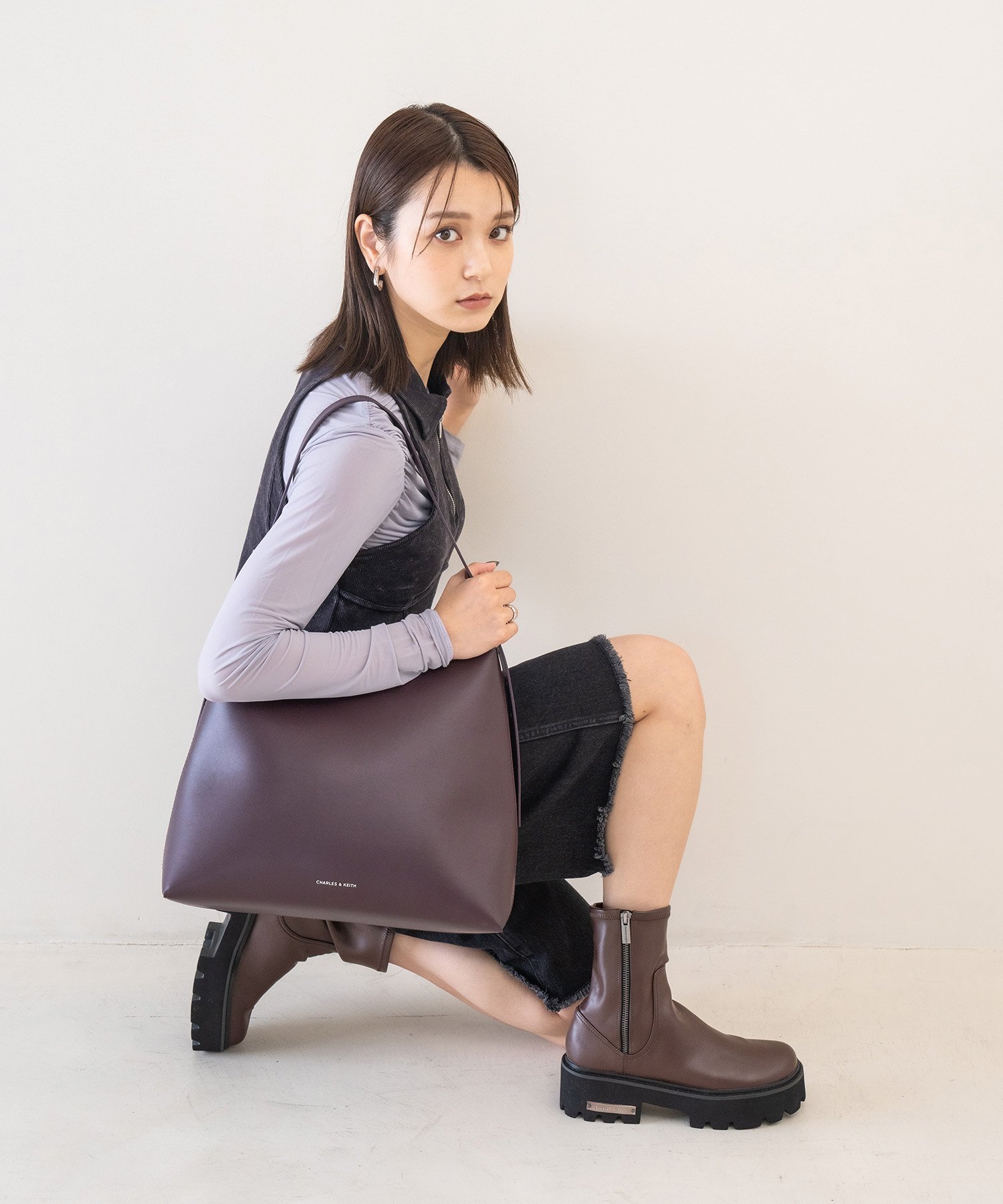 CHARLES & KEITH｜サイドジップ アンクルブーツ | Rakuten Fashion