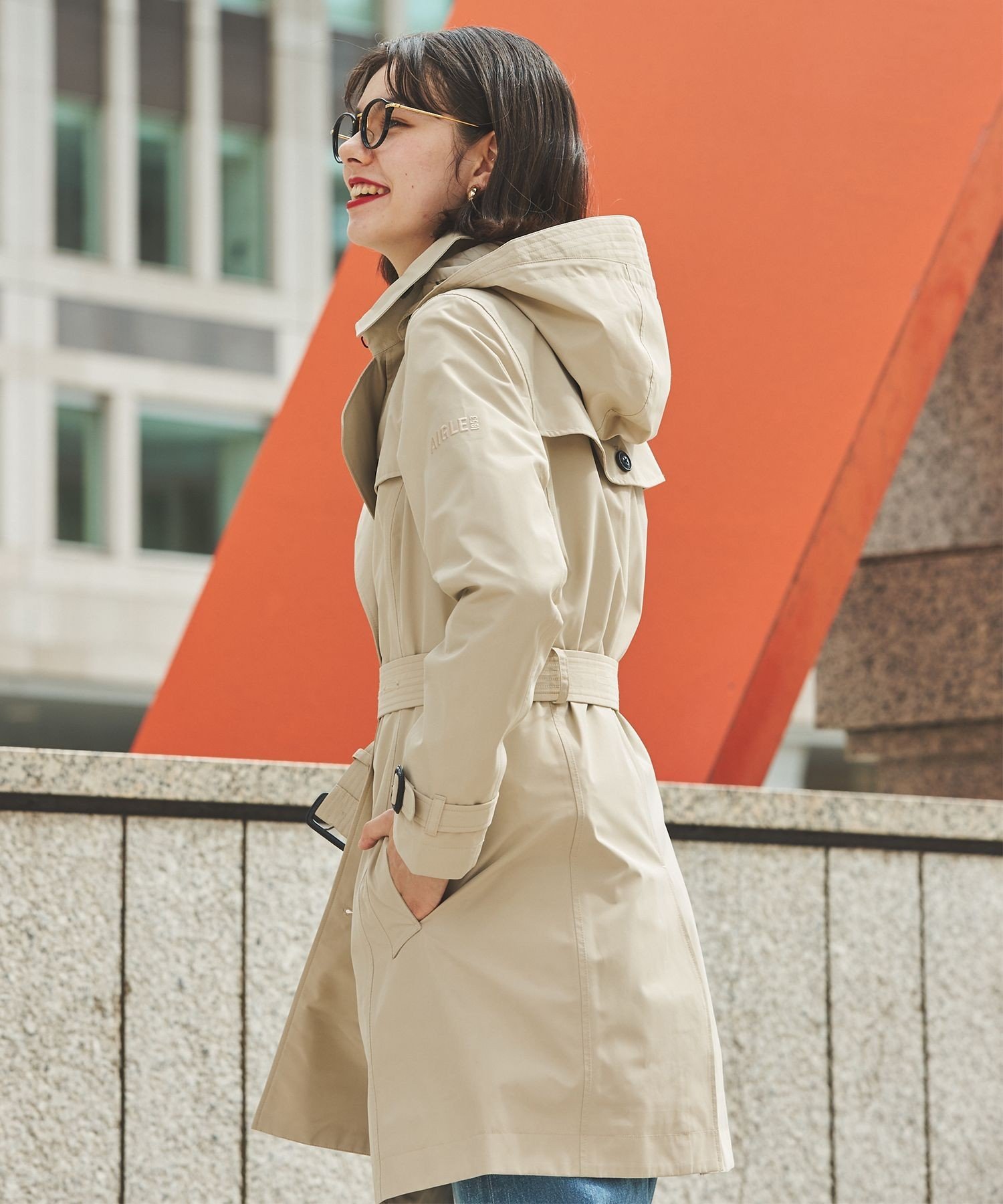 AIGLE｜GORE-TEX 防水 透湿 防風 ゴアテックス フーデッドロング