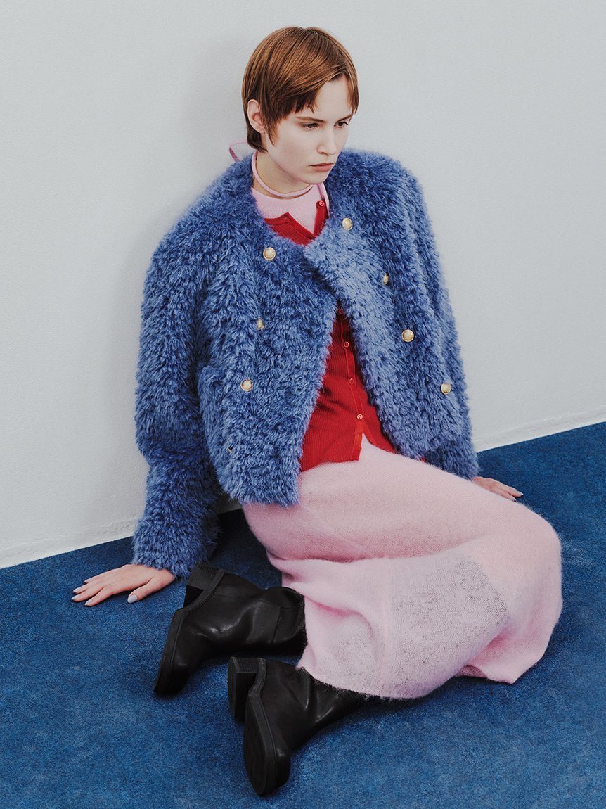 Mila Owen｜金釦フェイクファー短丈ジャケット | Rakuten Fashion(楽天