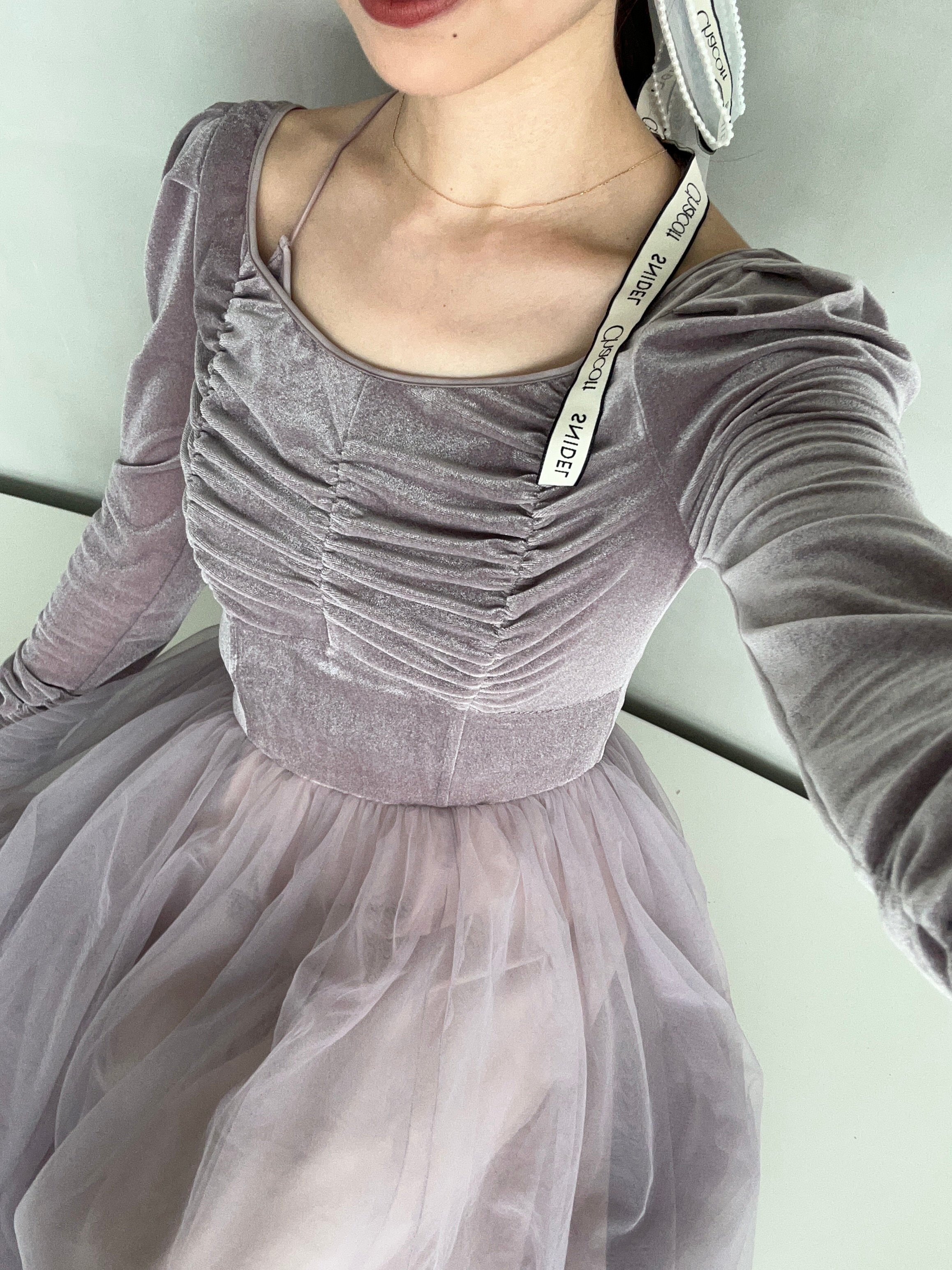 SNIDEL｜【Chacott】ベロア×チュールワンピース | Rakuten Fashion