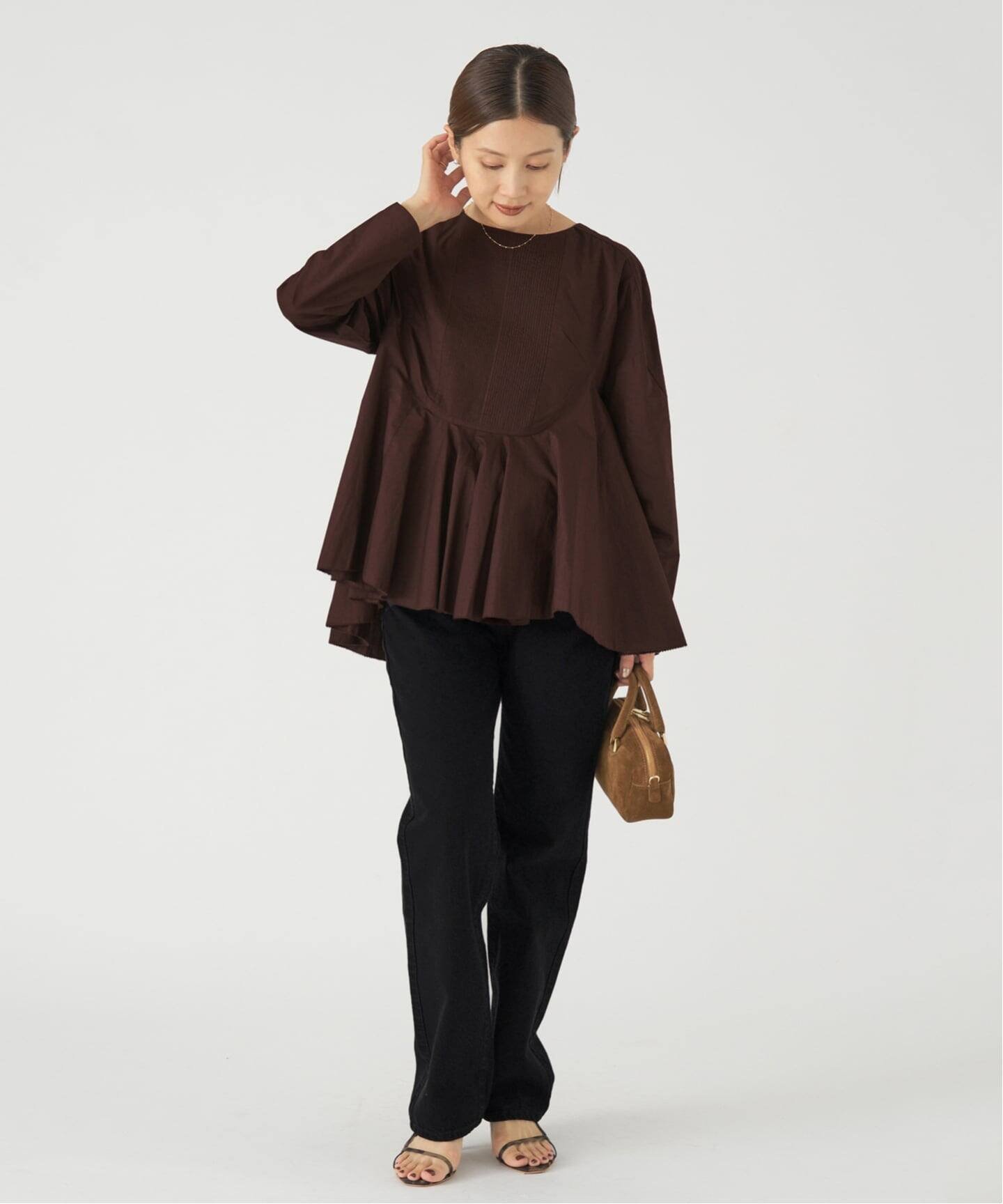 IENA｜AAYUSHI/アユーシ 別注 フロントピンタックペプラムブラウス