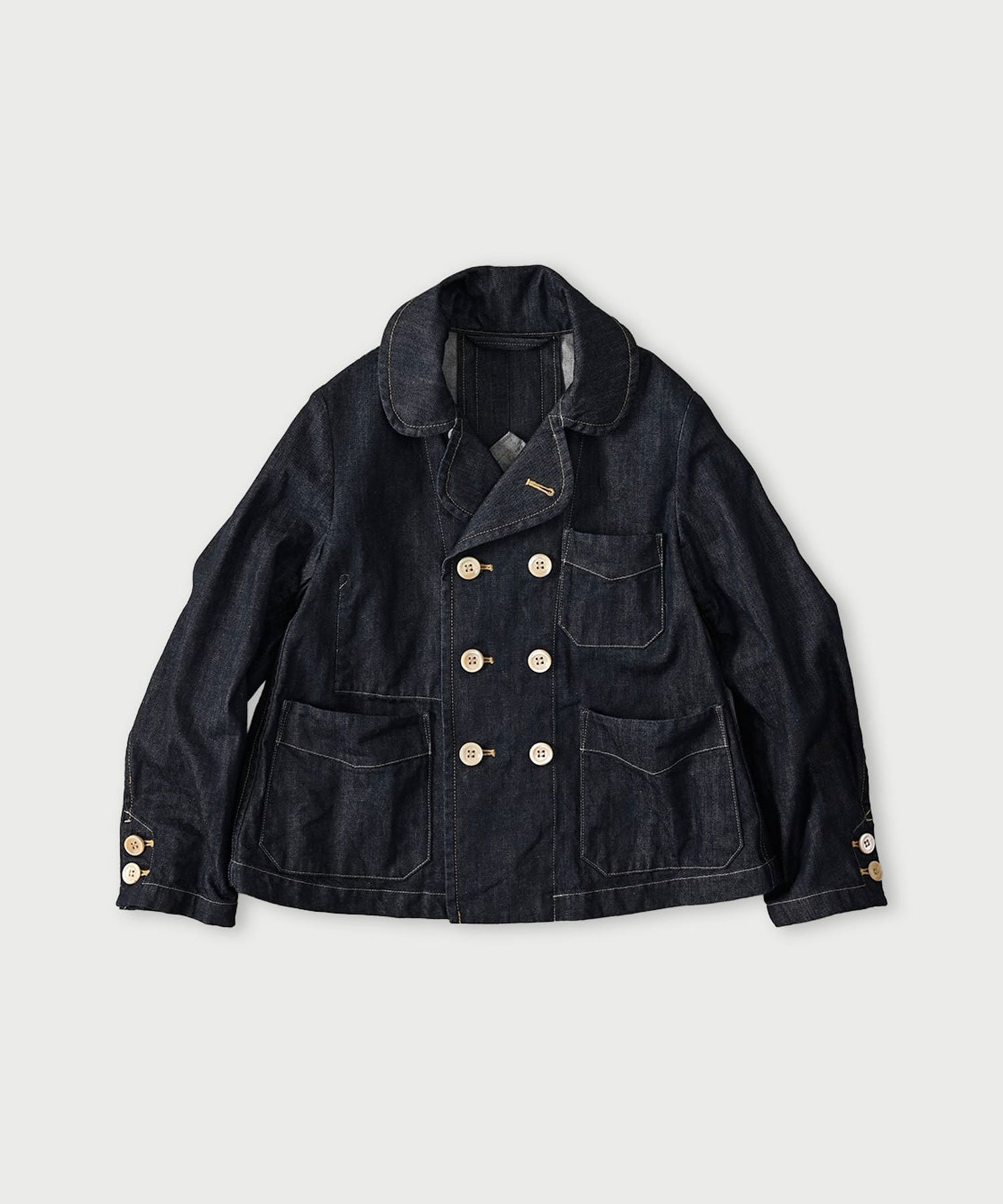 45R｜ライ麦デニムのアニーダブルジャケット(濃) | Rakuten Fashion