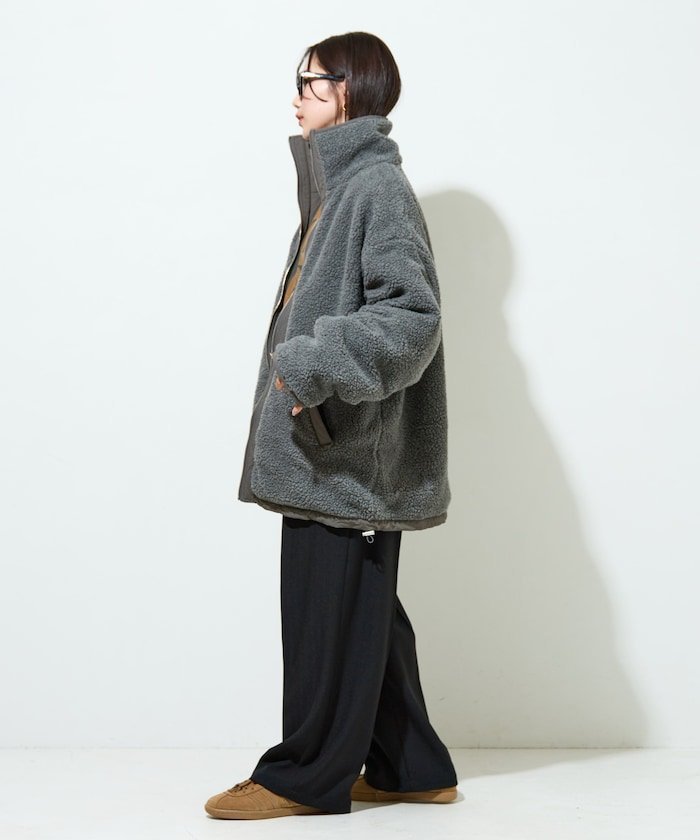 FREAK'S STORE｜スタンドカラー リバーシブル ボア ブルゾン【限定展開