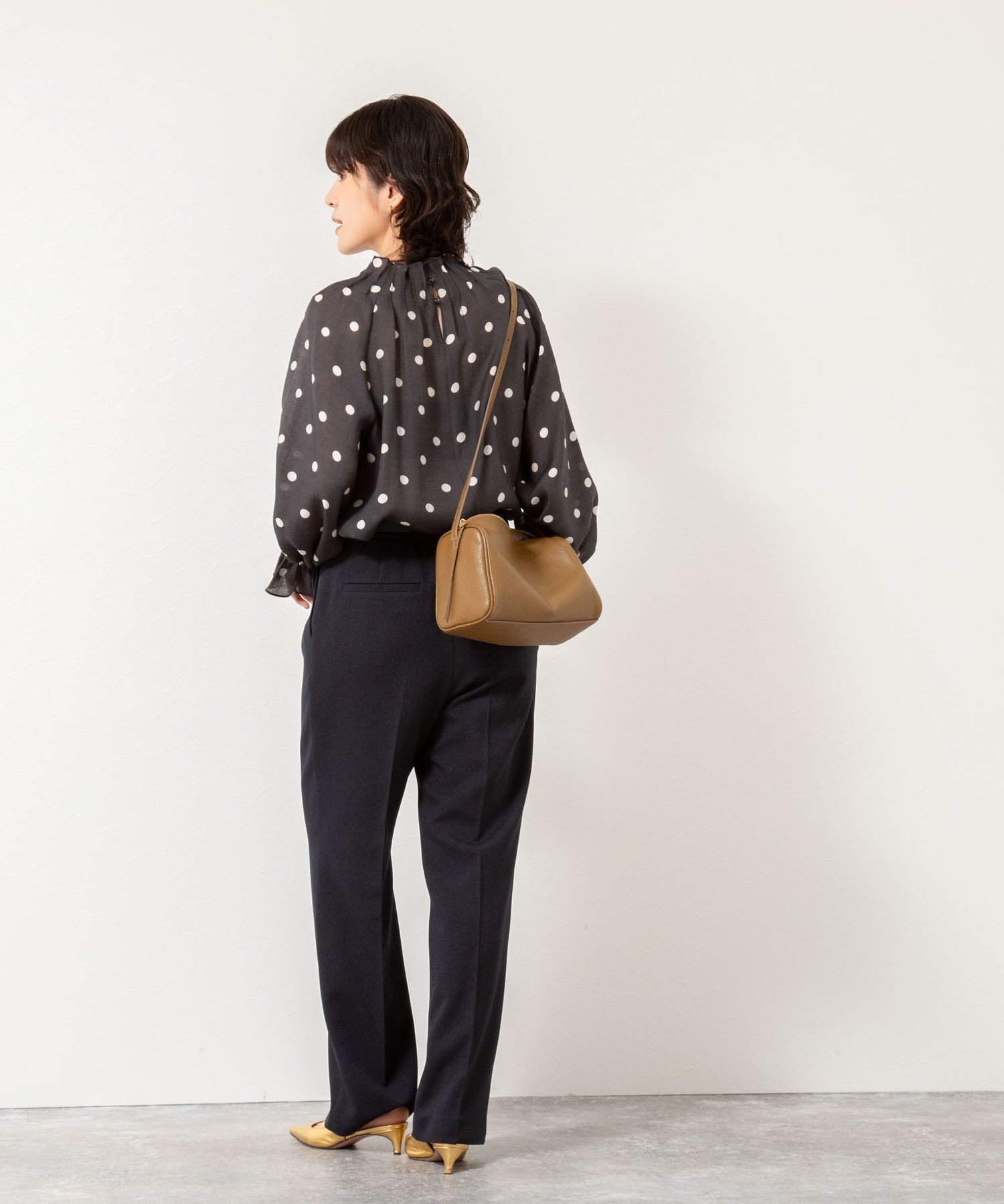 NOLLEY'S｜ウォッシャブルピンタックドットプリントブラウス | Rakuten