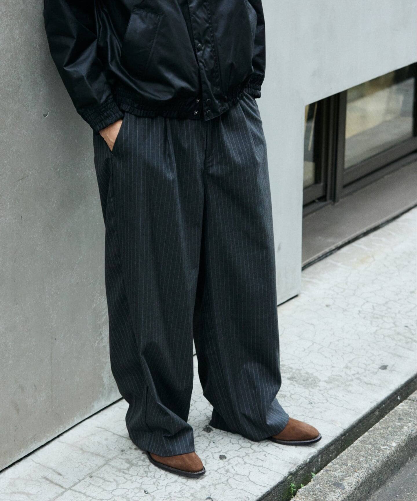 JOURNAL STANDARD｜TR モダン ツイル ワイド ストライプ スラックス