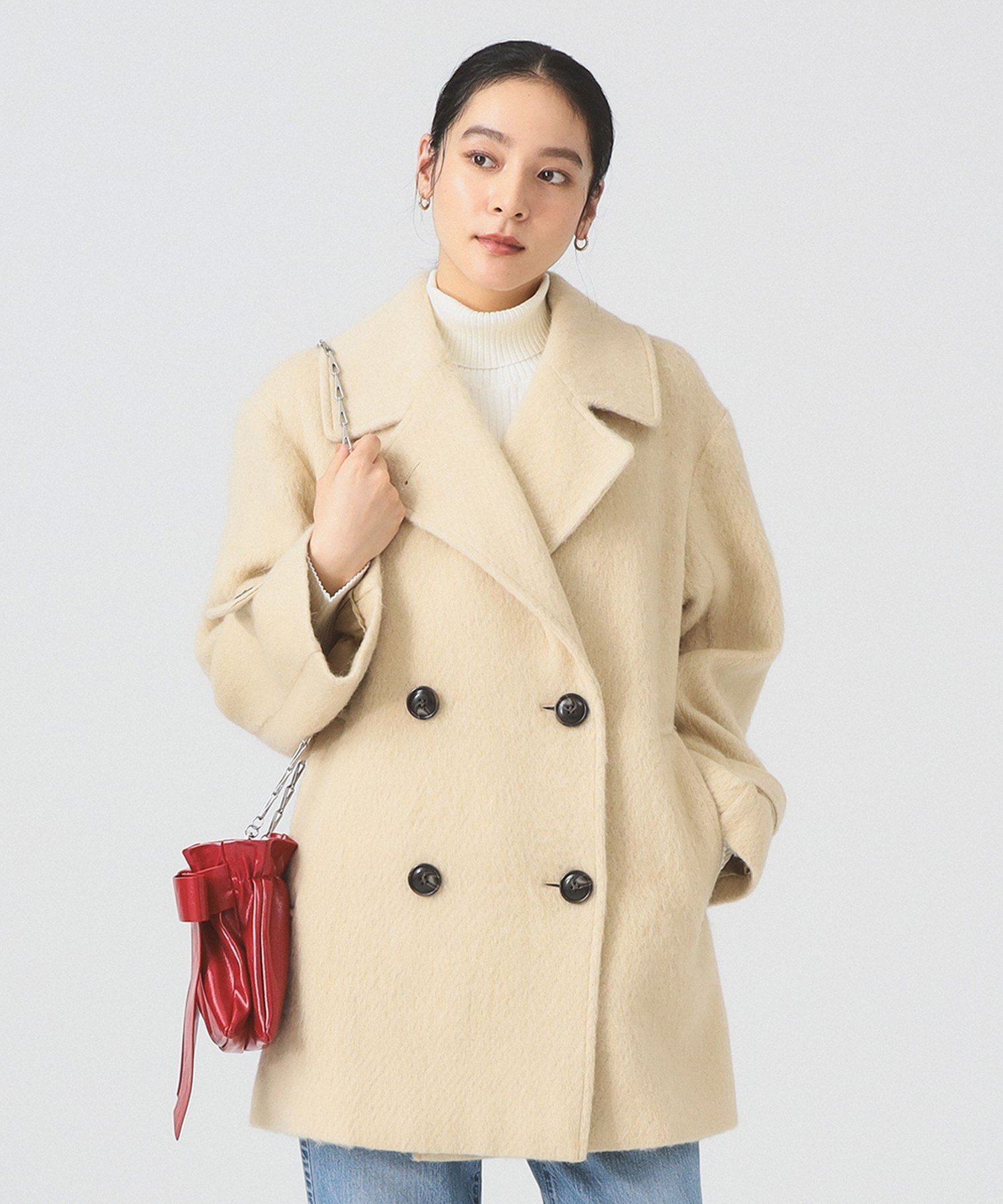 BEAMS WOMEN｜【SALE】シャギー ダブル ハーフ コート | Rakuten