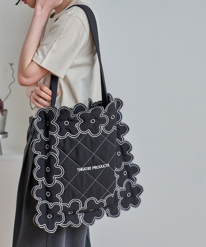 FREAK'S STORE｜別注 配色ステッチ フラワー刺繍 トートバッグ