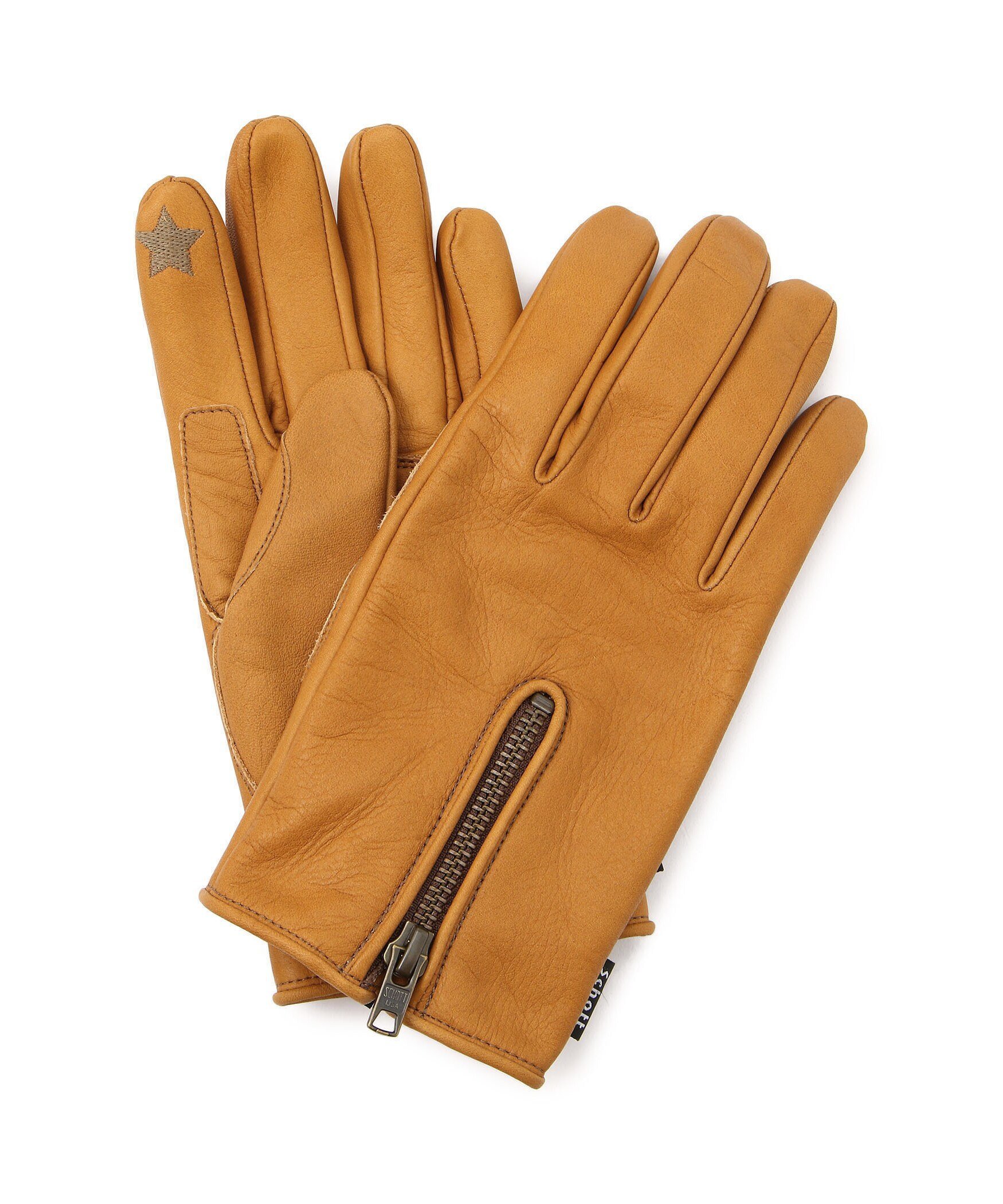 Schott｜ZIP LEATHER GLOVE/ジップレザーグローブ | Rakuten Fashion