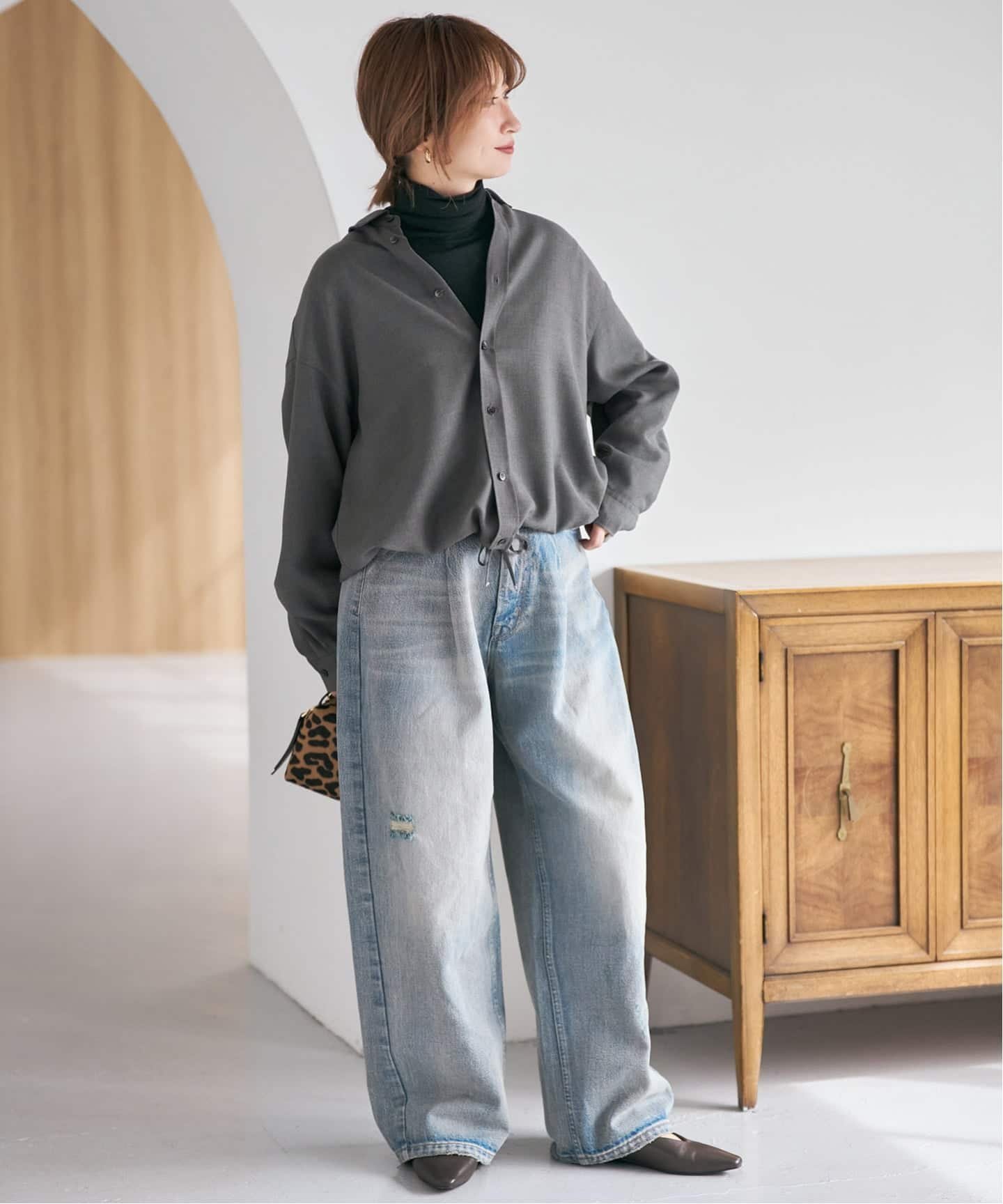 Spick & Span｜《追加》ウールライクヘムギャザーシャツ | Rakuten