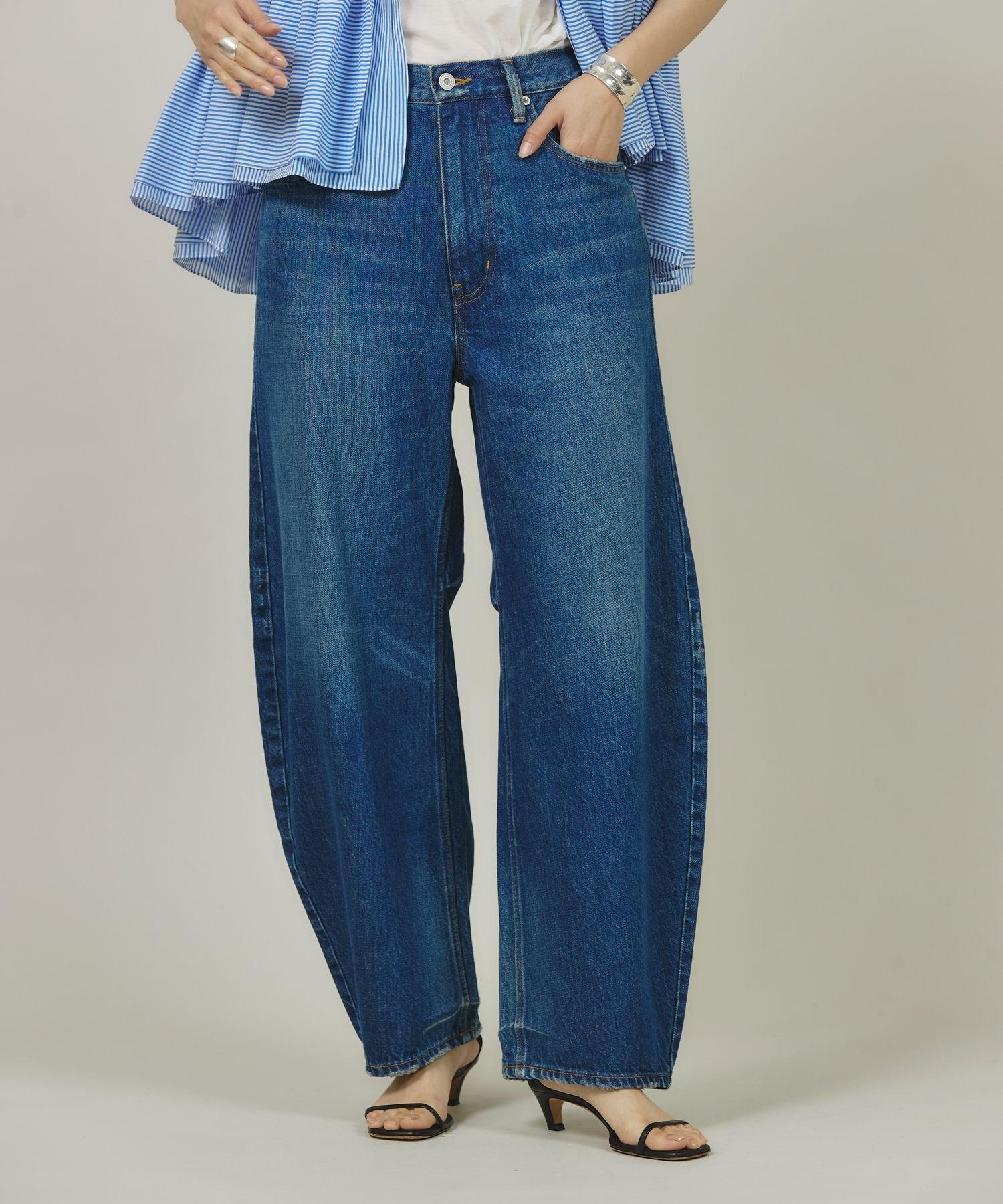 Curensology ＜&RC＞カーヴィーデニムパンツ サイズ38 Curensology(カレンソロジー)/＜&RC＞ユーズドカーヴィーデニムパンツ