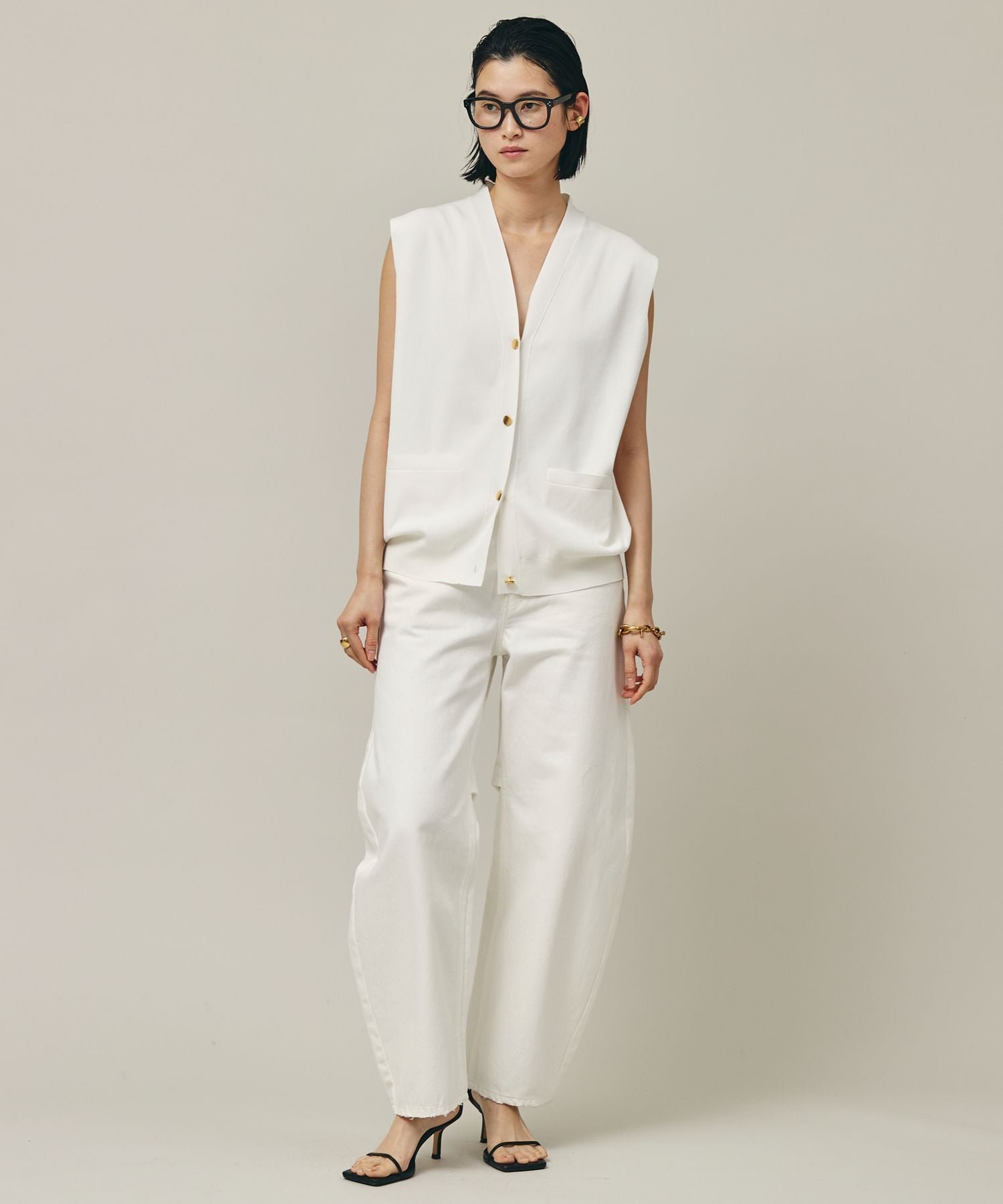 Curensology　＜&RC＞カーヴィーデニムパンツ　ホワイト　36 Curensology｜<&RC>カーヴィーデニムパンツ | Rakuten Fashion(楽天