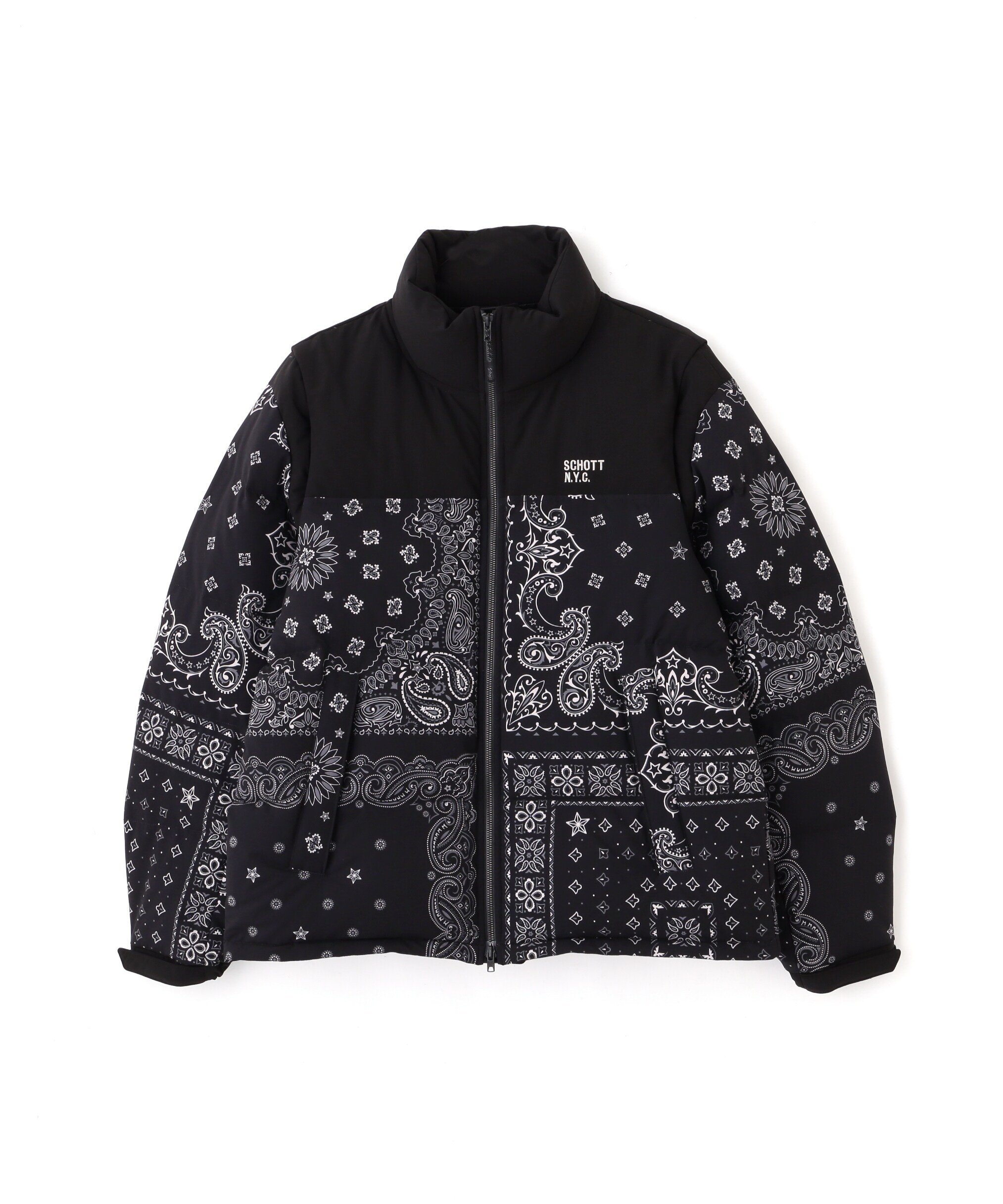 Schott｜2WAY 2TONE DOWN JACKET/2ウェイ 2トーン ダウンジャケット