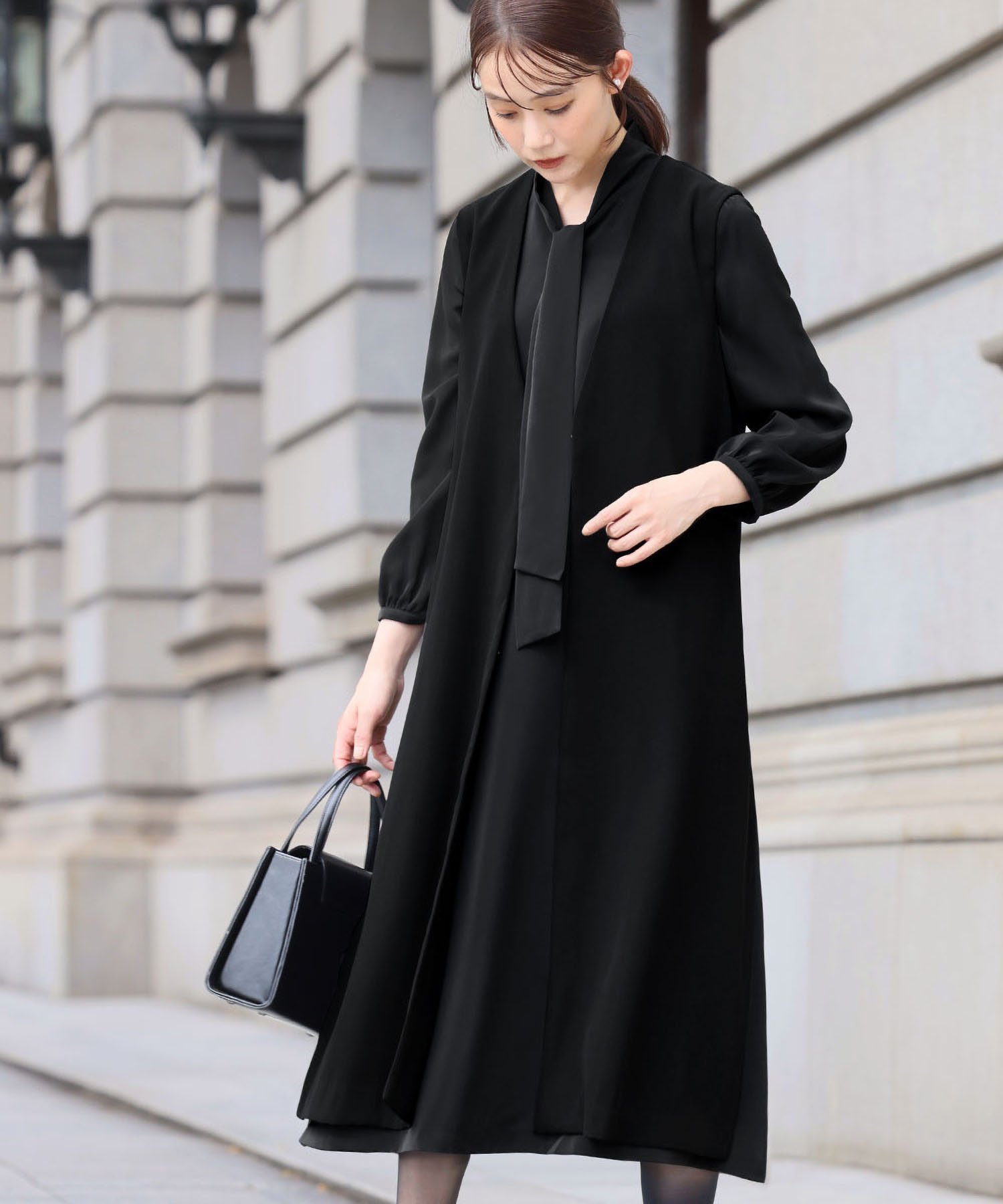 RIVER FIELD & Co.｜【喪服・礼服】ジレ ボウタイワンピース セット