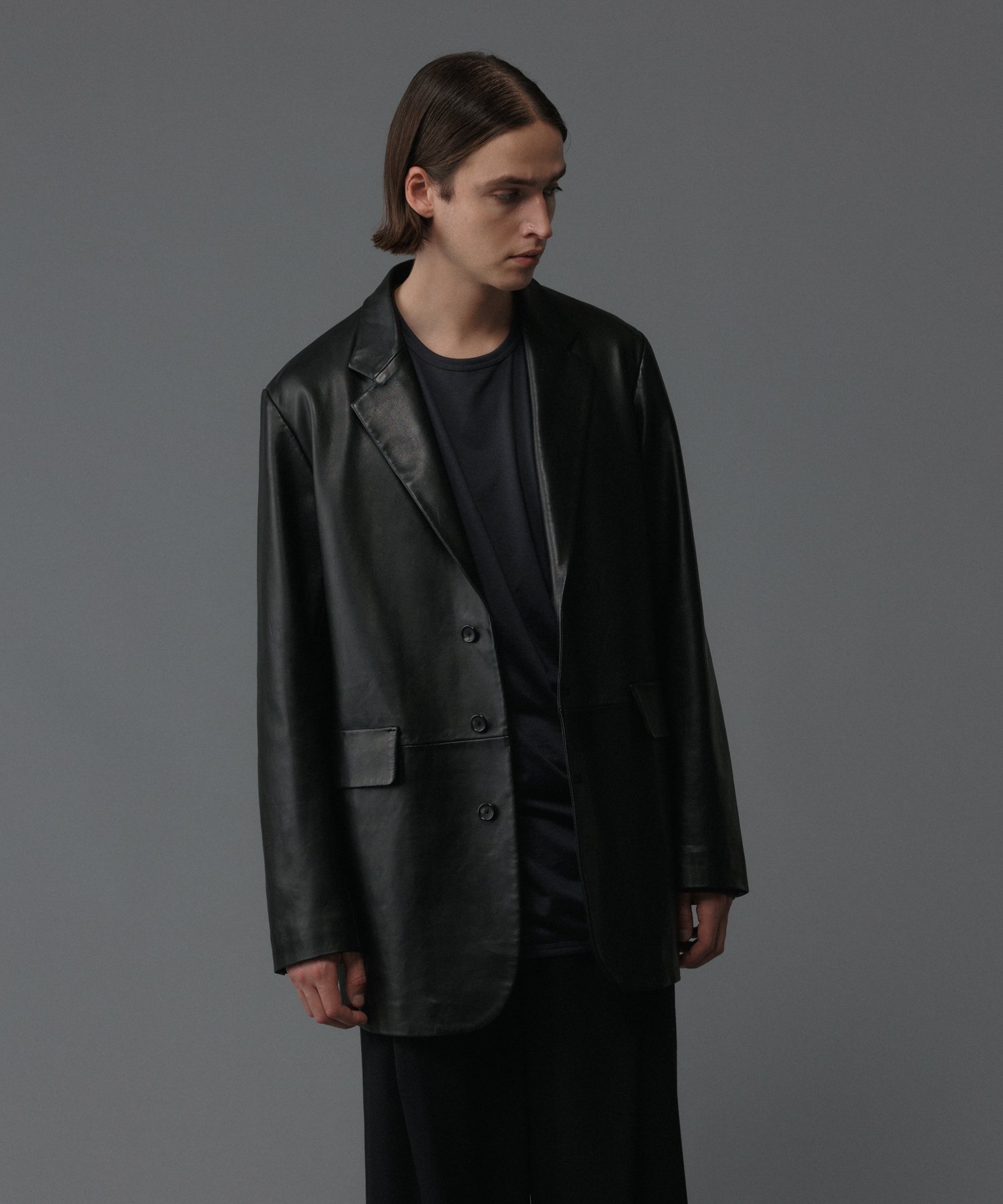 ADAM ET ROPE'｜3ボタン シープレザー テーラードジャケット / UNISEX