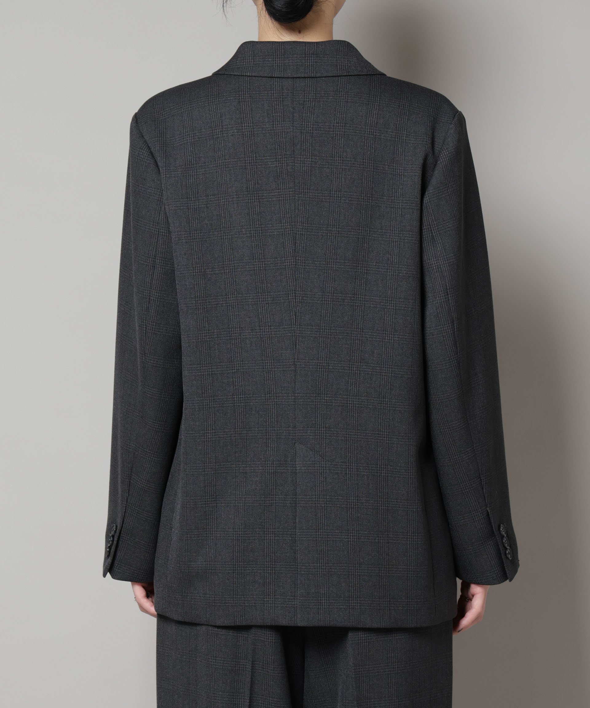 NANO universe｜ストレッチサージチェックダブルジャケット