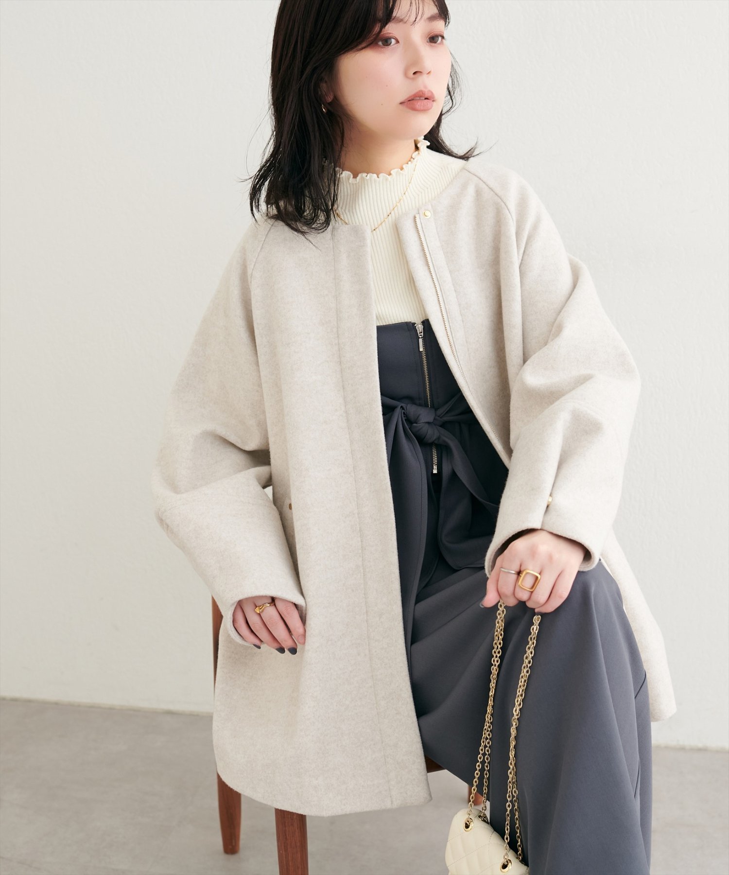 〈osono〉２WAYノーカラーコート【モカ】 osono〉2WAYノーカラーコート【モカ】 - メルカリ