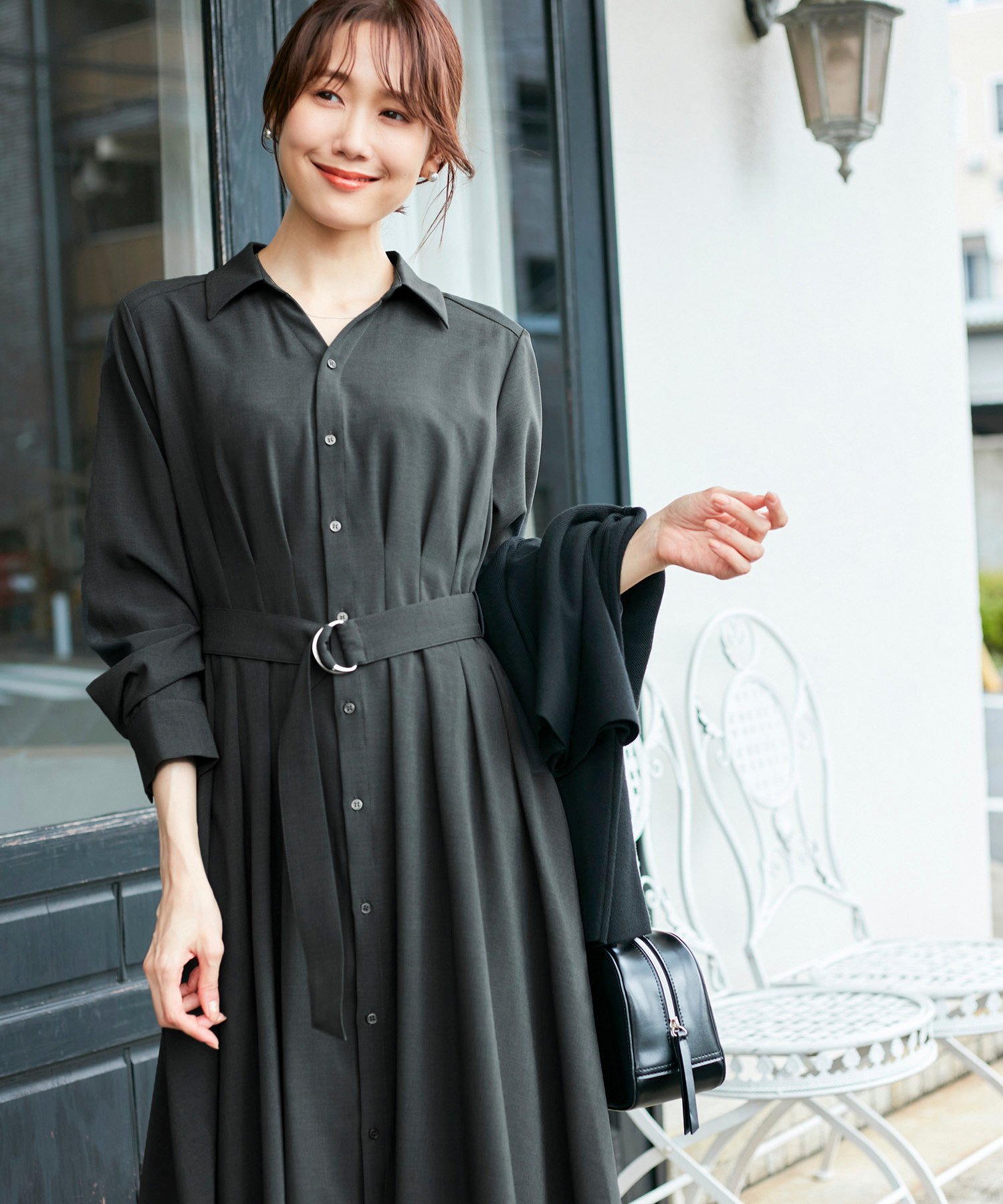 ROPE' PICNIC｜【3サイズ展開】シャツコンシャス長袖ワンピース