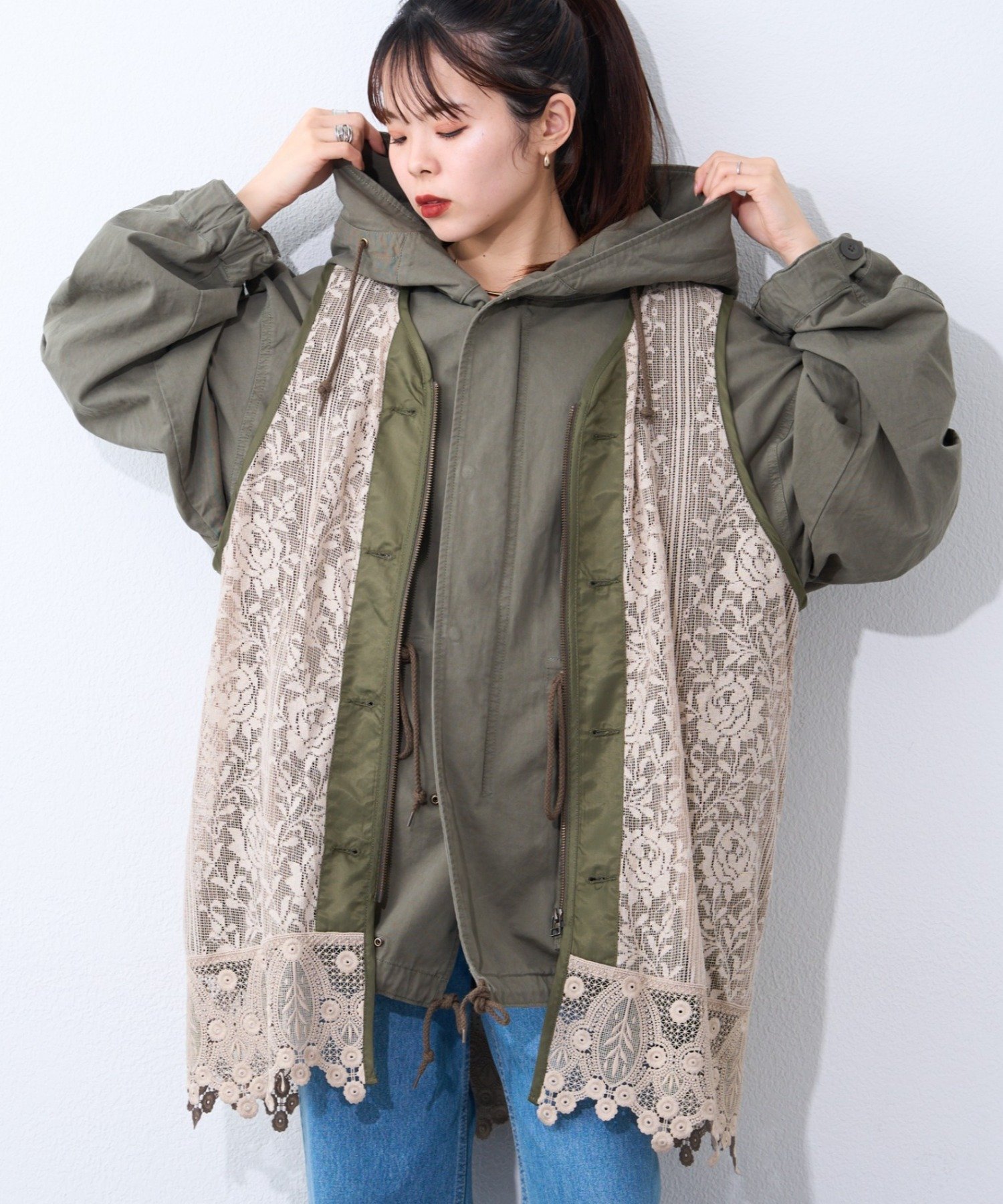 CIAOPANIC TYPY｜【etsinta】レースベスト付モッズコート | Rakuten