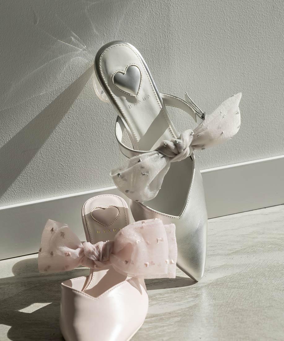 RANDA｜【HEART COLLECTION】2WAYハート刺繍リボンミュール | Rakuten