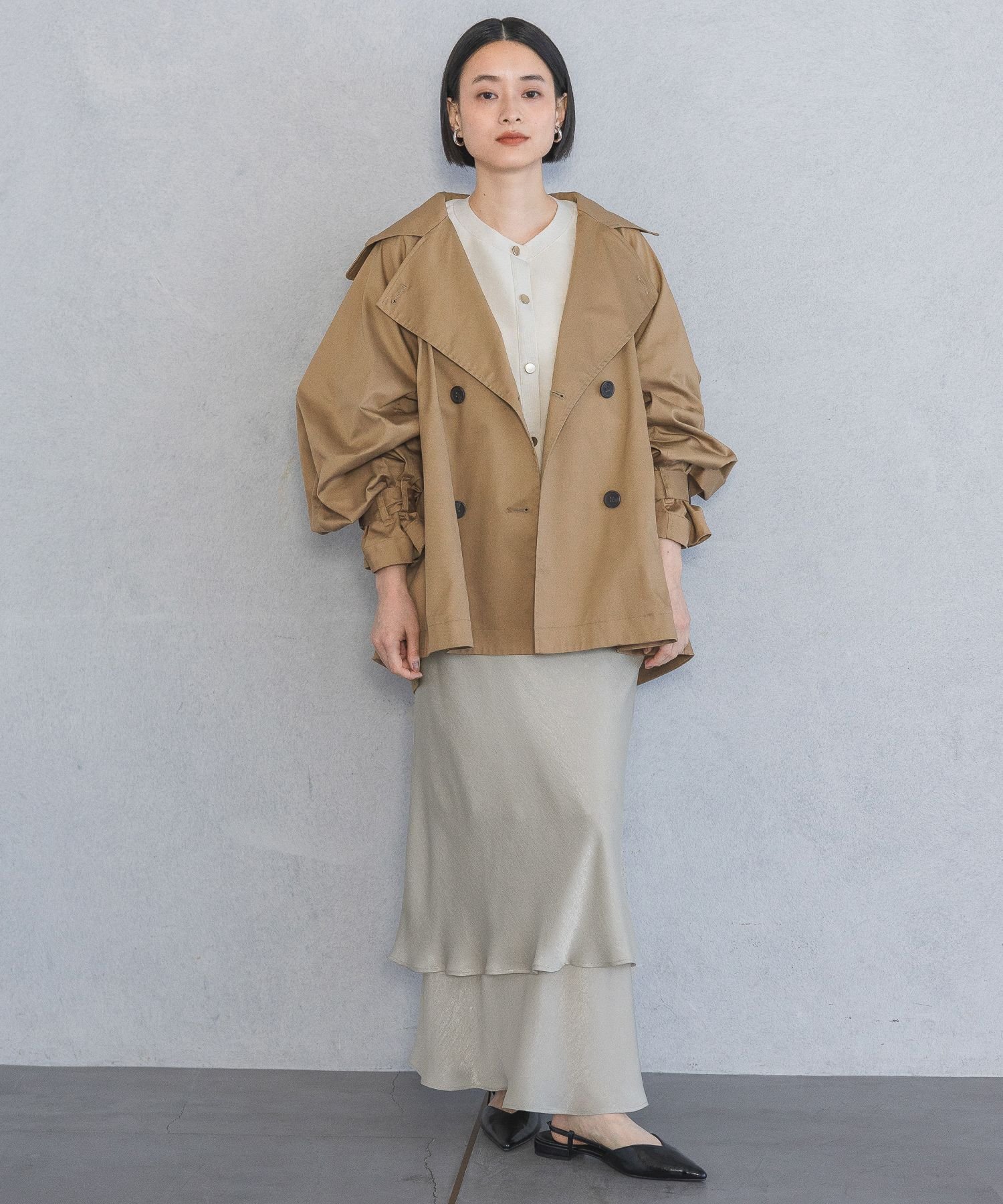 A part by｜キャンディースリーブショートトレンチコート | Rakuten