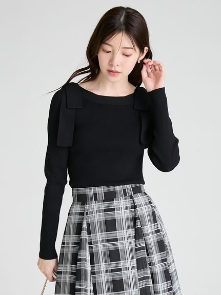 CELFORD｜【ウォッシャブル】ショルダーリボンニットプルオーバー