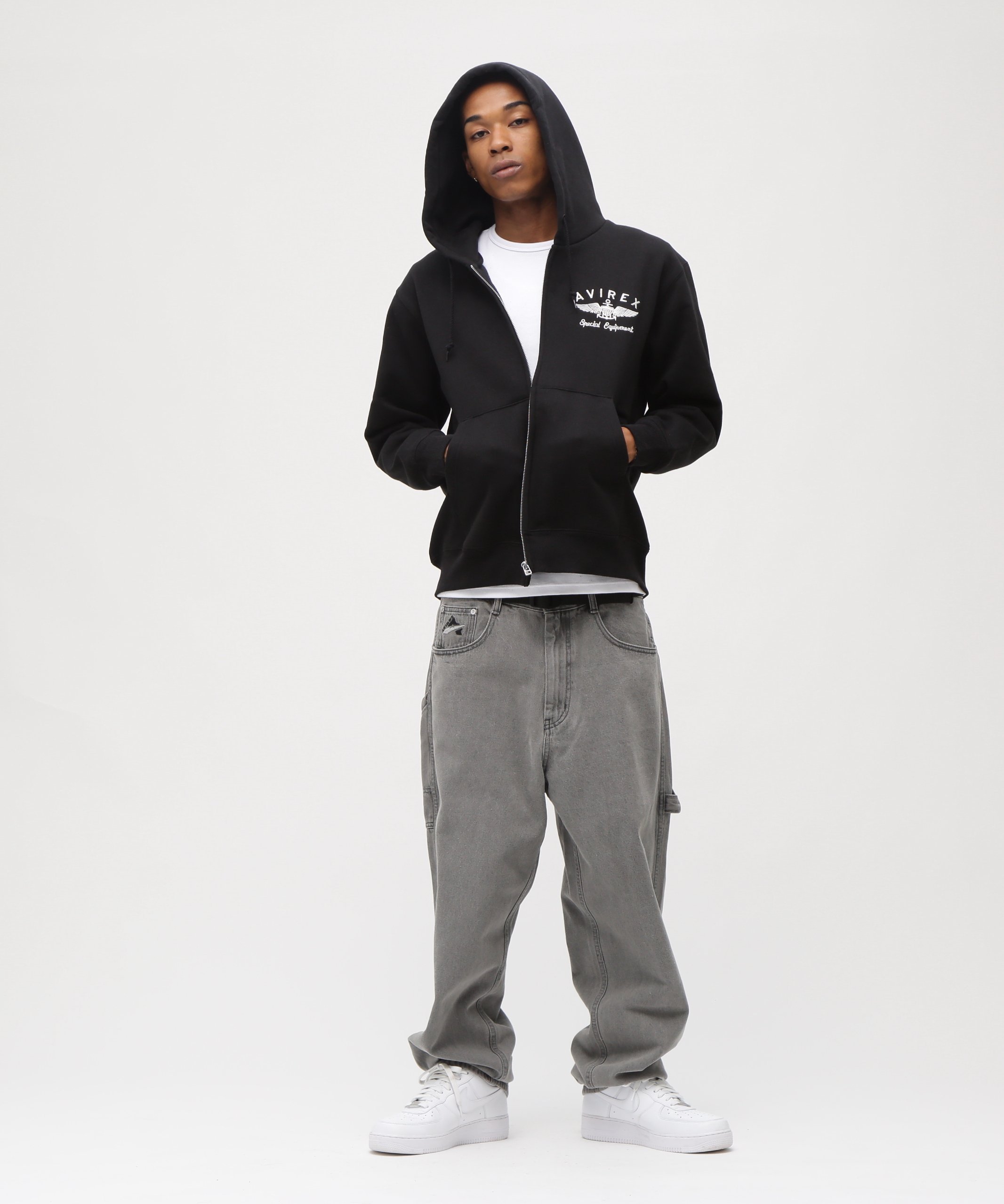 AVIREX｜VARSITY LOGO SWEAT ZIP UP PARKA /バーシティ ロゴ