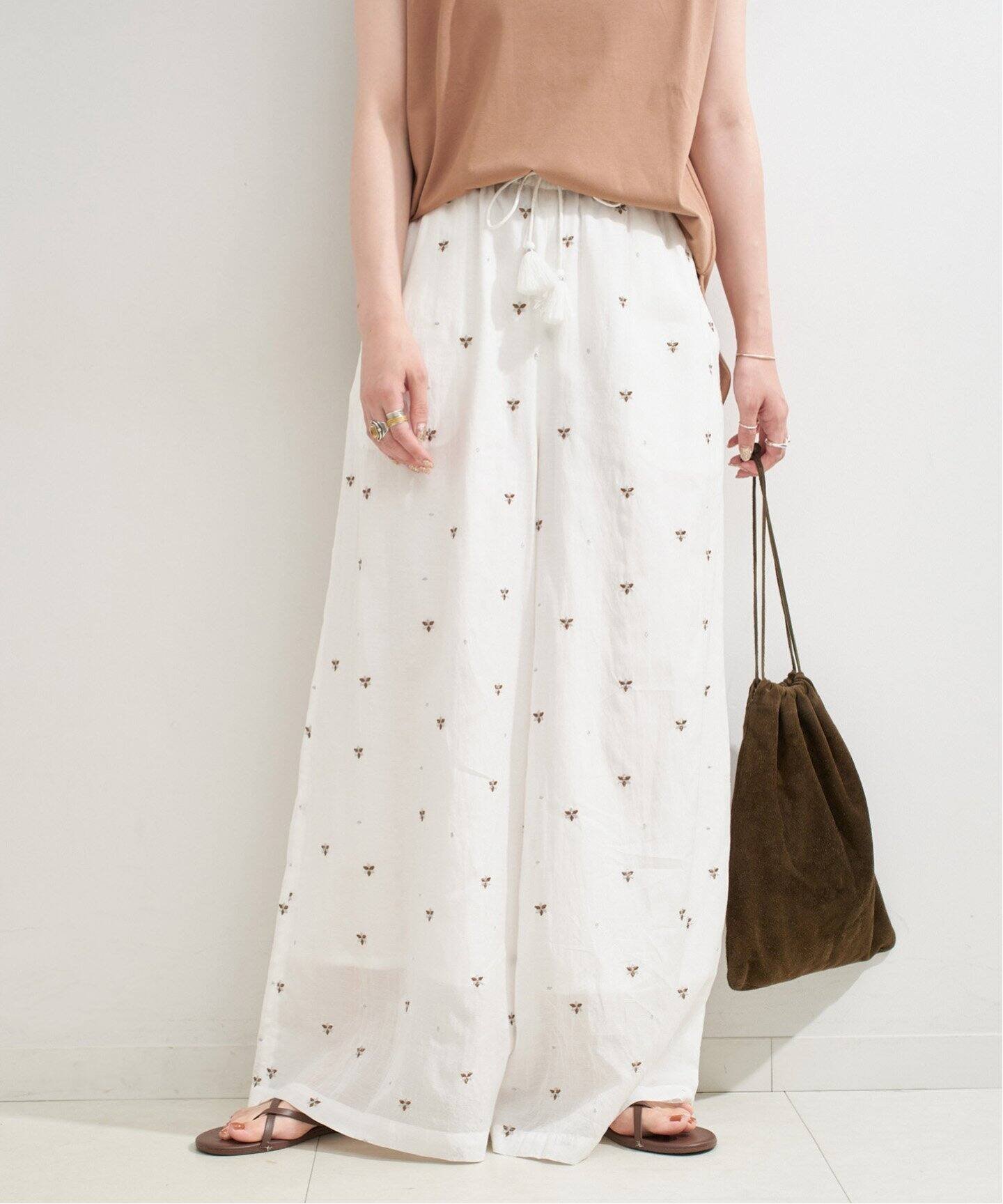 楽天市場】刺繍（カラーホワイト）（パンツ｜ボトムス）：レディース