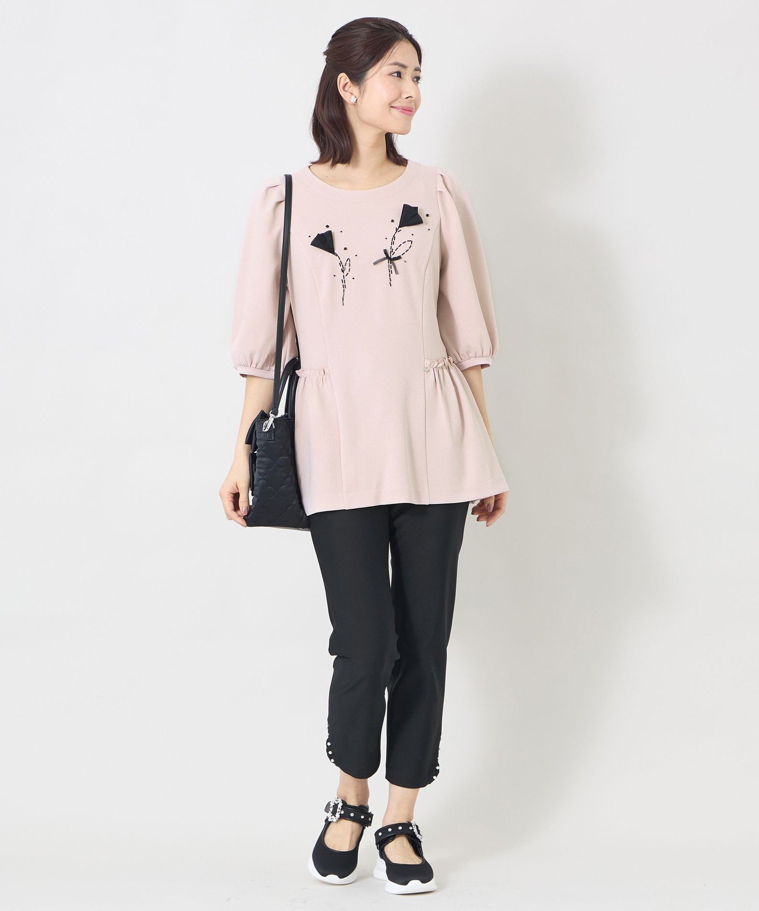 TO BE CHIC｜チューリップモチーフ ペプラムチュニック | Rakuten