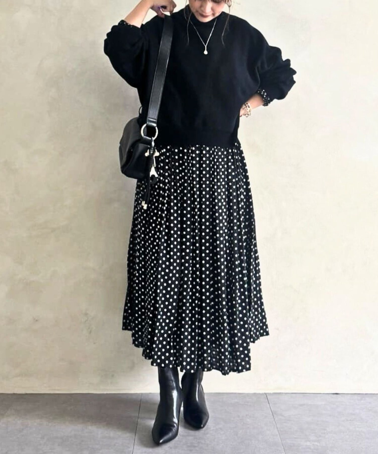 BEARDSLEY｜ドットギャザーワンピース | Rakuten Fashion(楽天