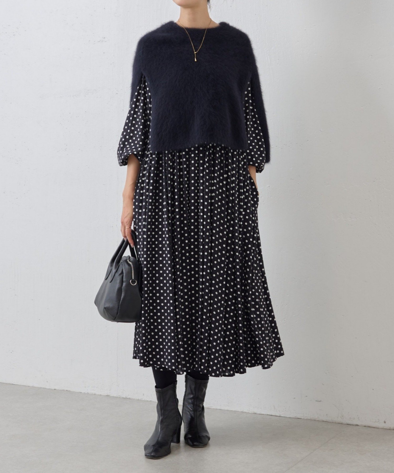 BEARDSLEY｜ドットギャザーワンピース | Rakuten Fashion(楽天