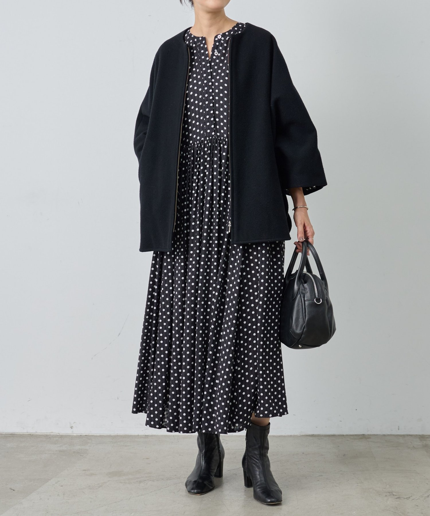 BEARDSLEY｜ドットギャザーワンピース | Rakuten Fashion(楽天