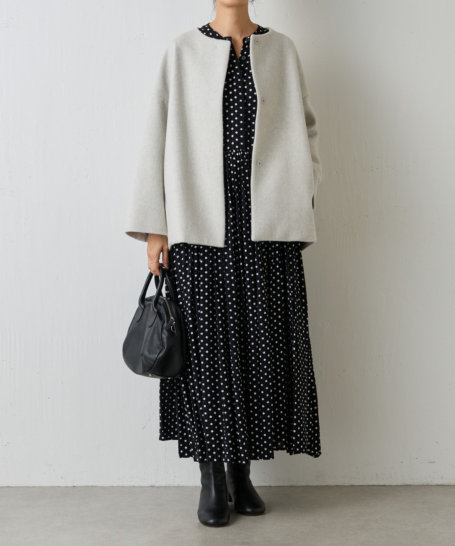 BEARDSLEY｜ドットギャザーワンピース | Rakuten Fashion(楽天