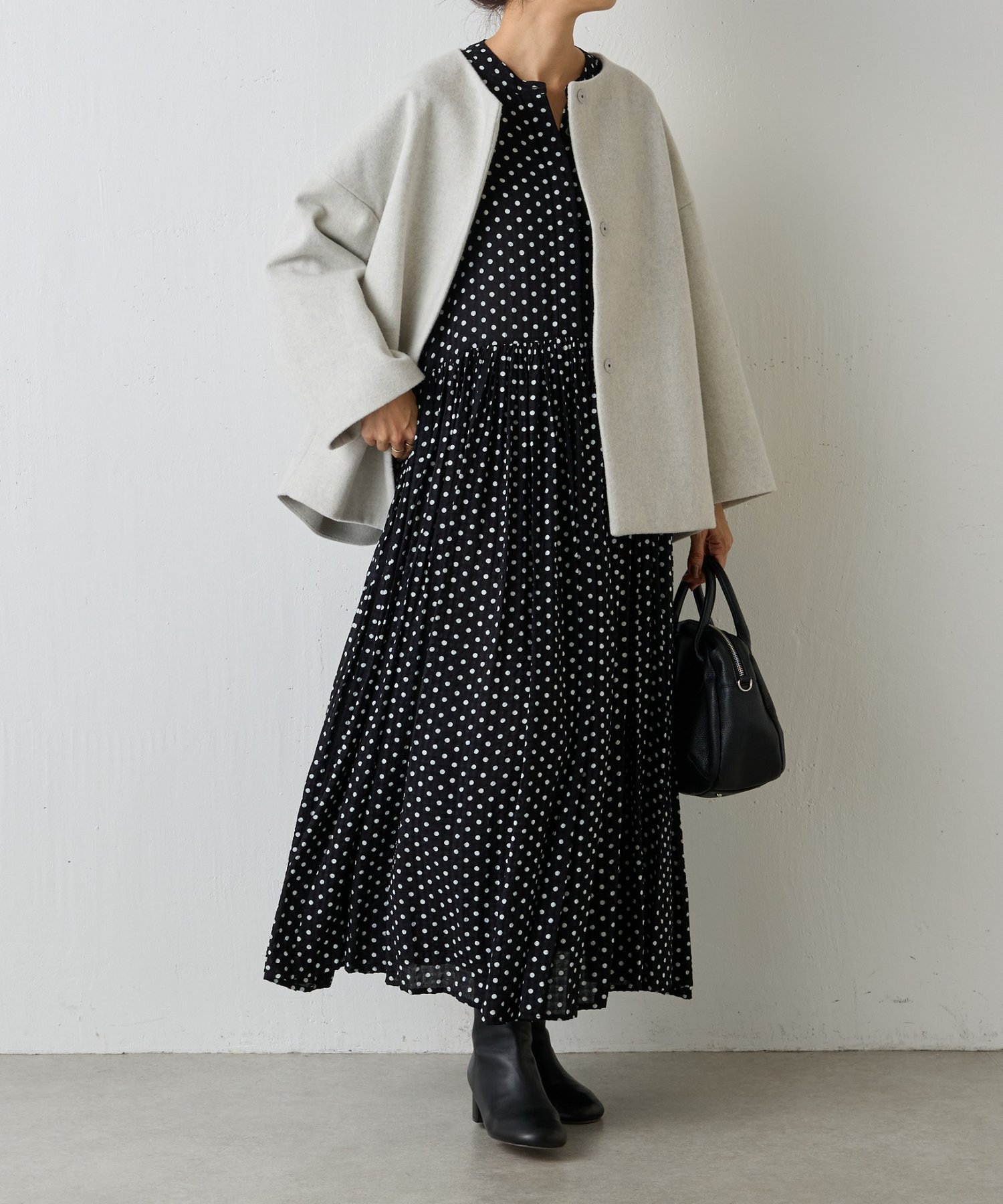 BEARDSLEY｜ドットギャザーワンピース | Rakuten Fashion(楽天