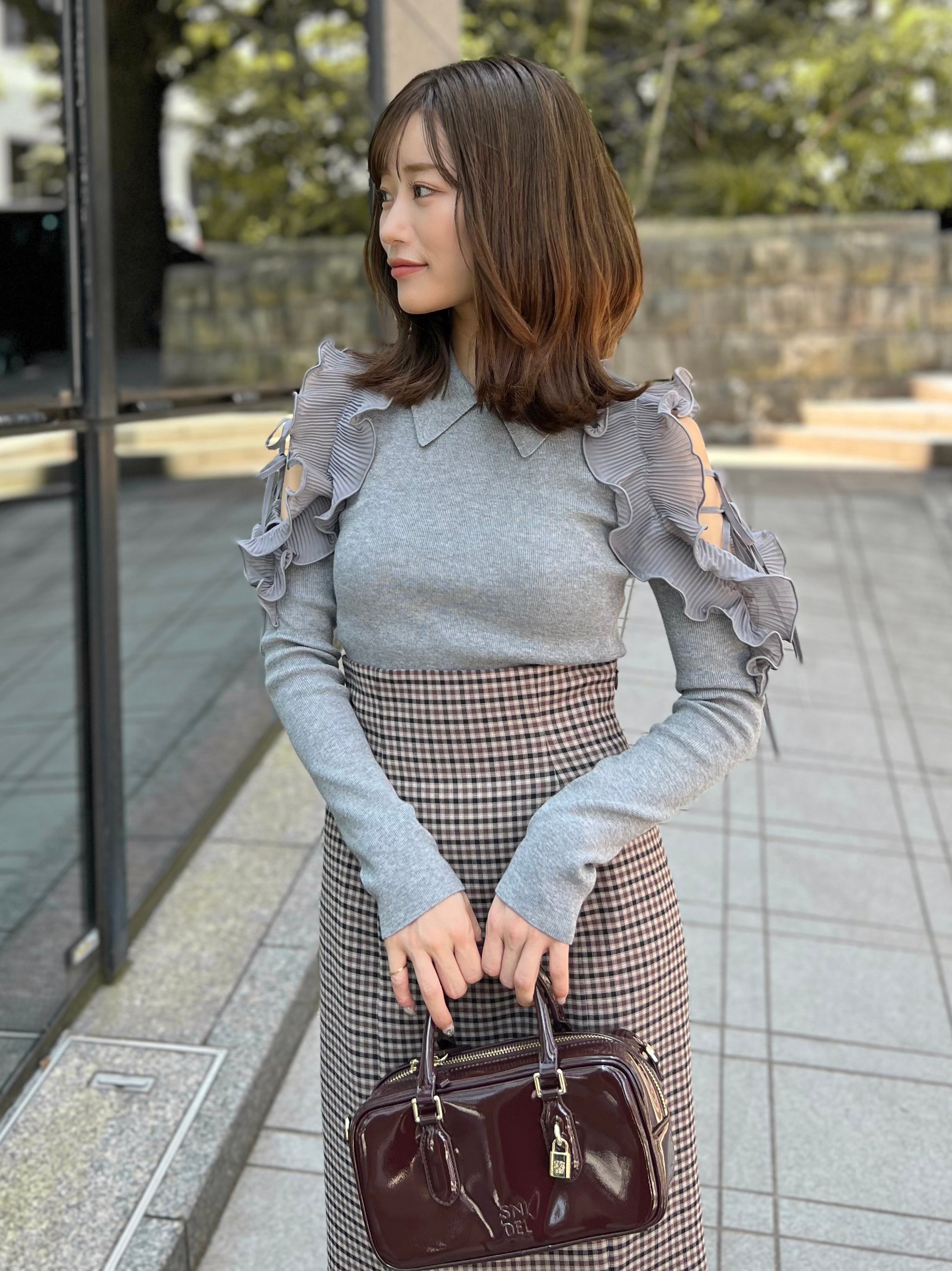 SNIDEL｜プリーツフリルニットプルオーバー | Rakuten Fashion(楽天