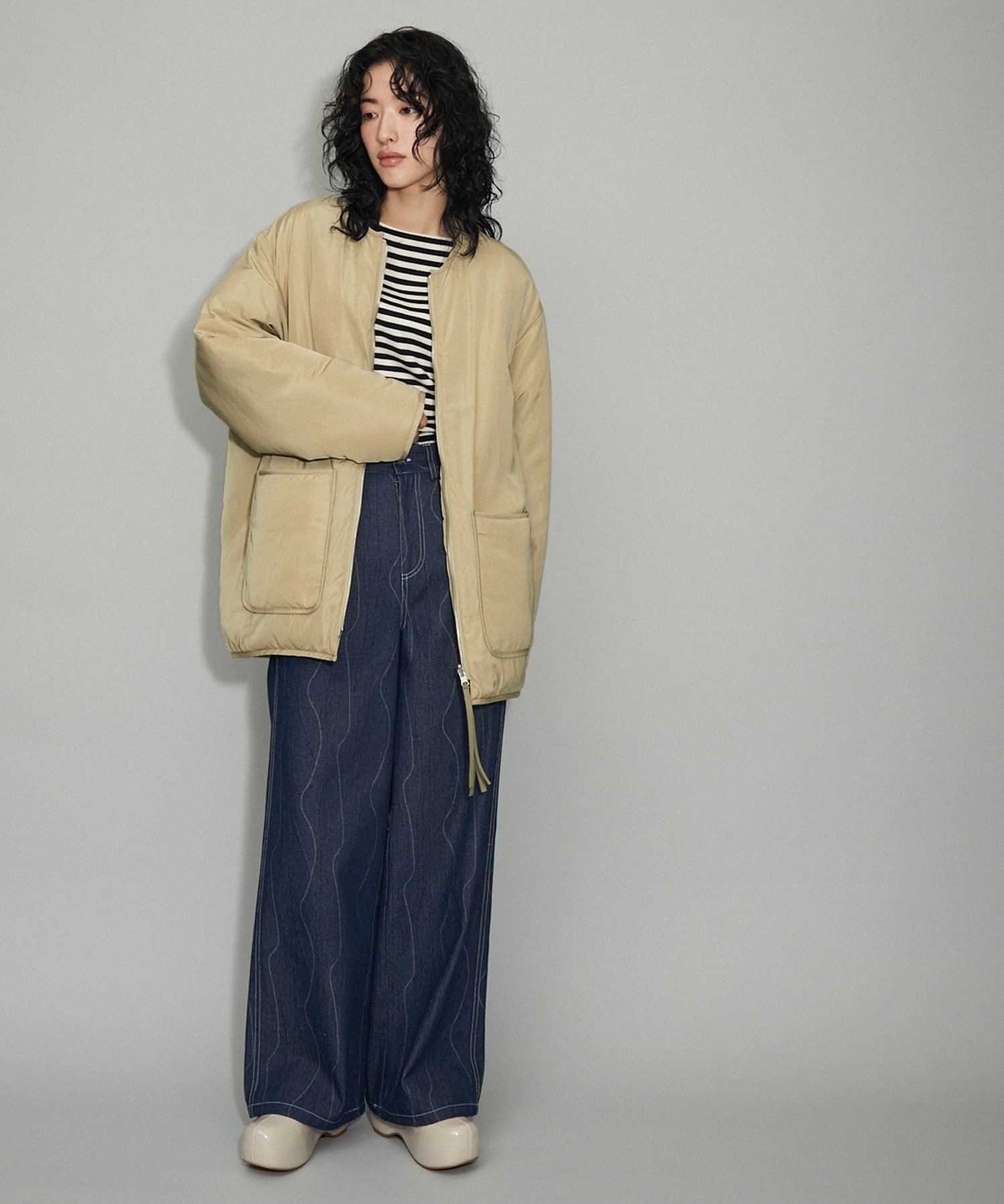 ADAM ET ROPE'｜【WEB限定】リバーシブルツイードブルゾン | Rakuten