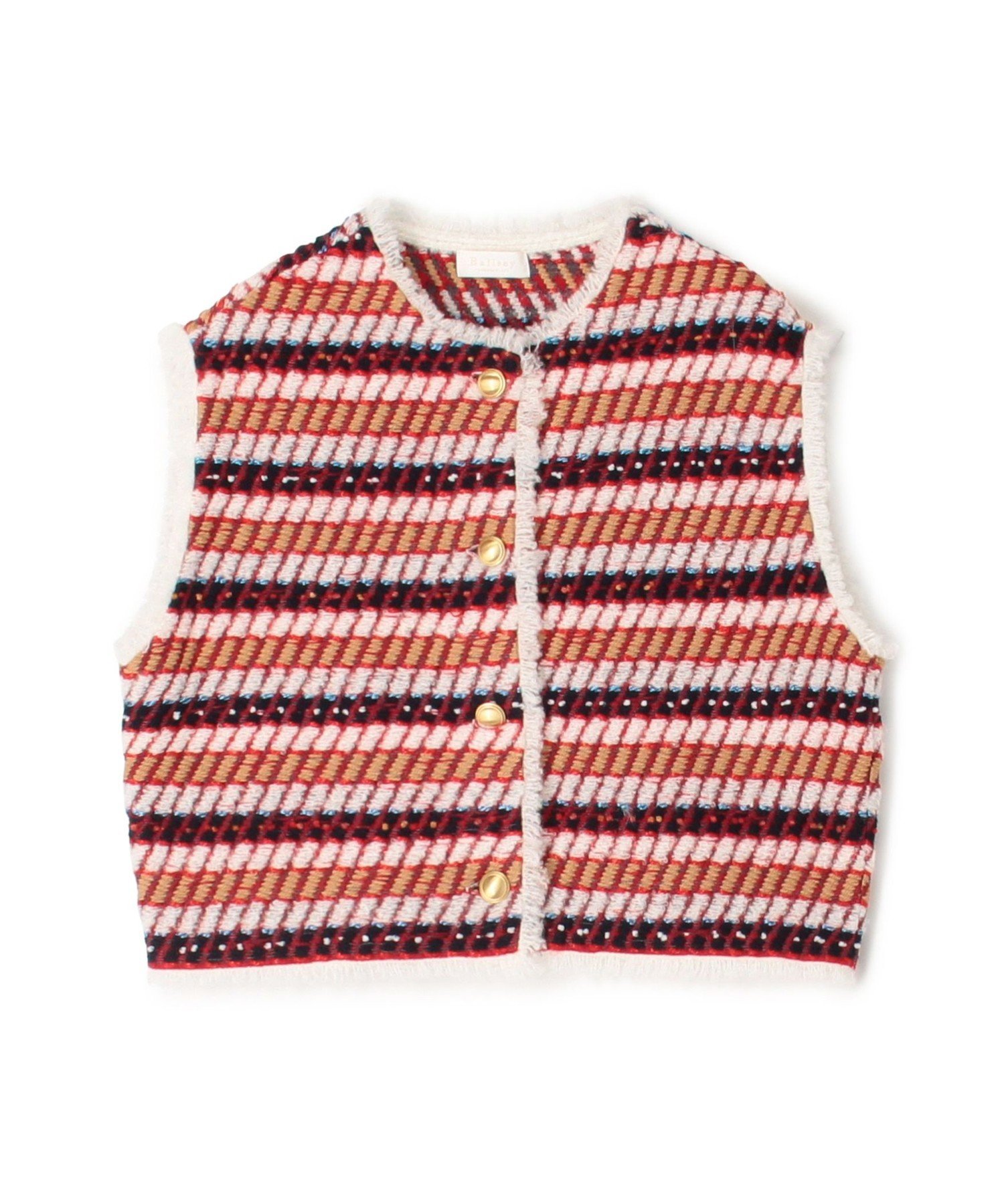 TOMORROWLAND｜メタリックツイード Vネックベスト | Rakuten Fashion