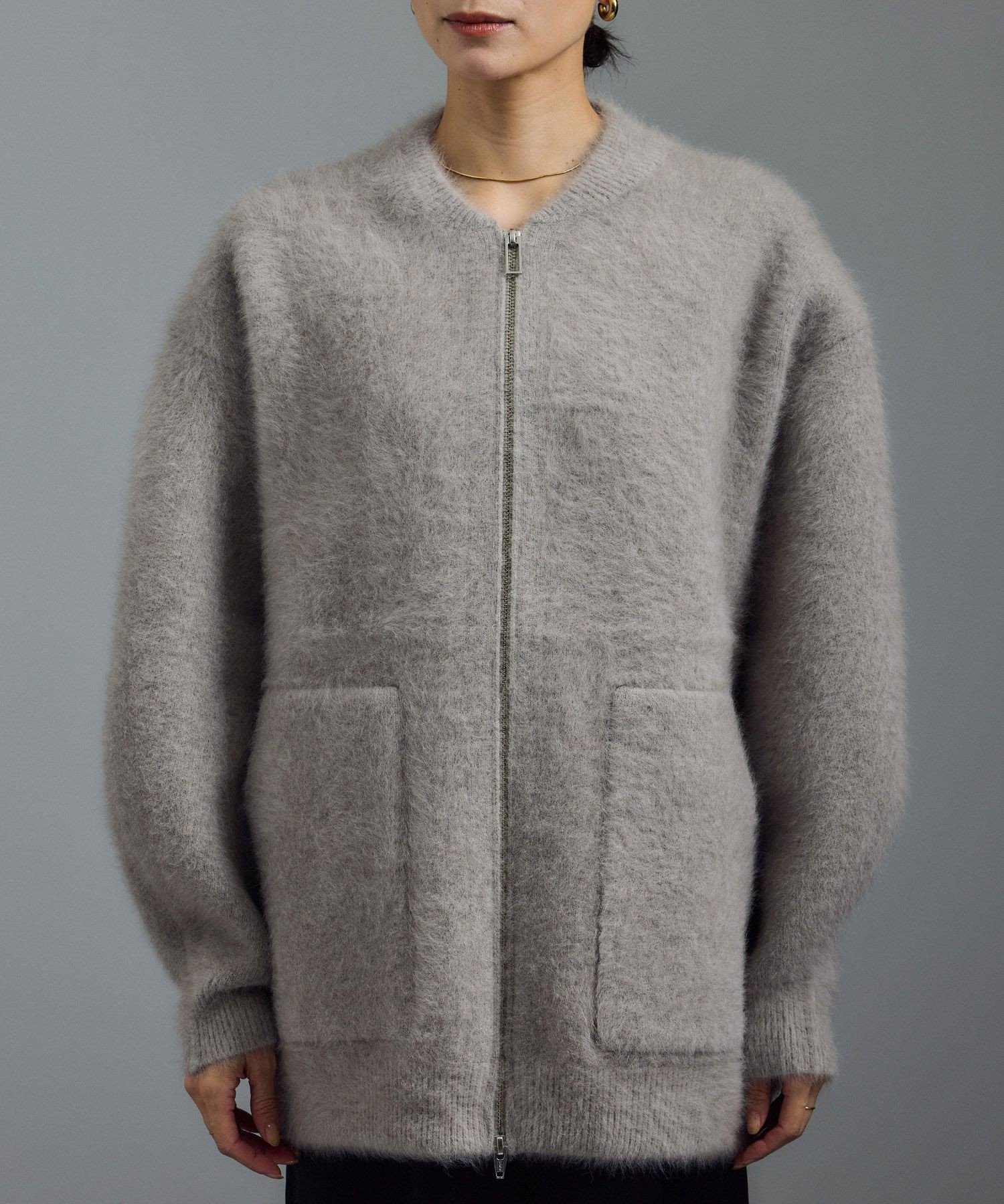 SALON adam et rope'｜フォックスカシミヤ混ジップブルゾン | Rakuten